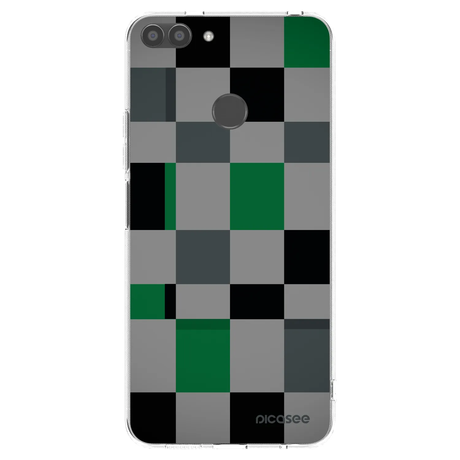 Picasee silikonový průhledný obal pro Huawei P Smart - Block Grid