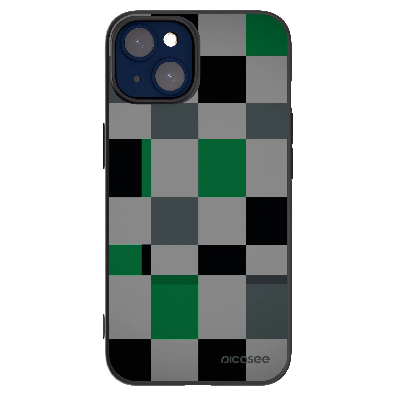 Picasee silikonový černý obal pro Apple iPhone 14 - Block Grid