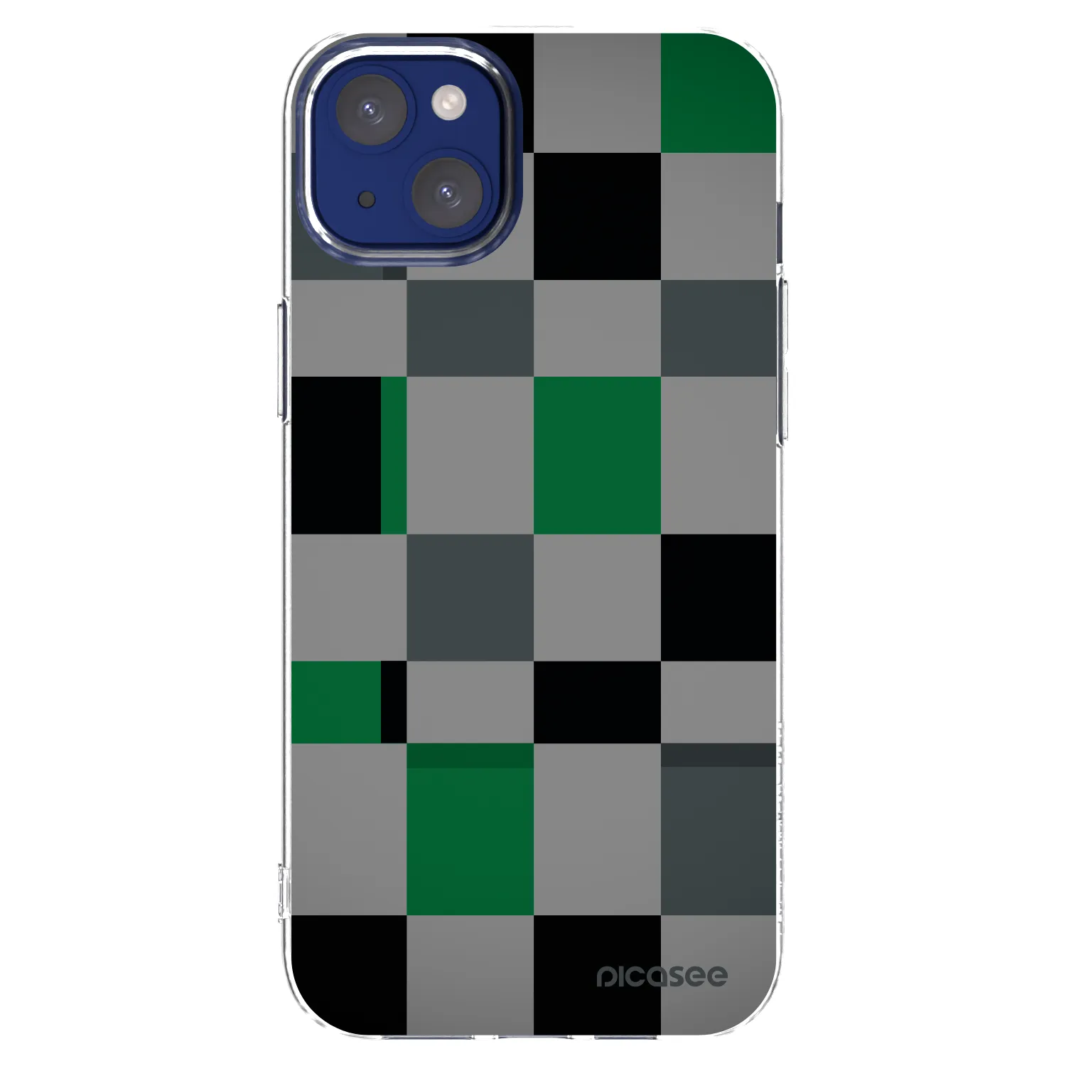 Picasee silikonový průhledný obal pro Apple iPhone 14 Plus - Block Grid