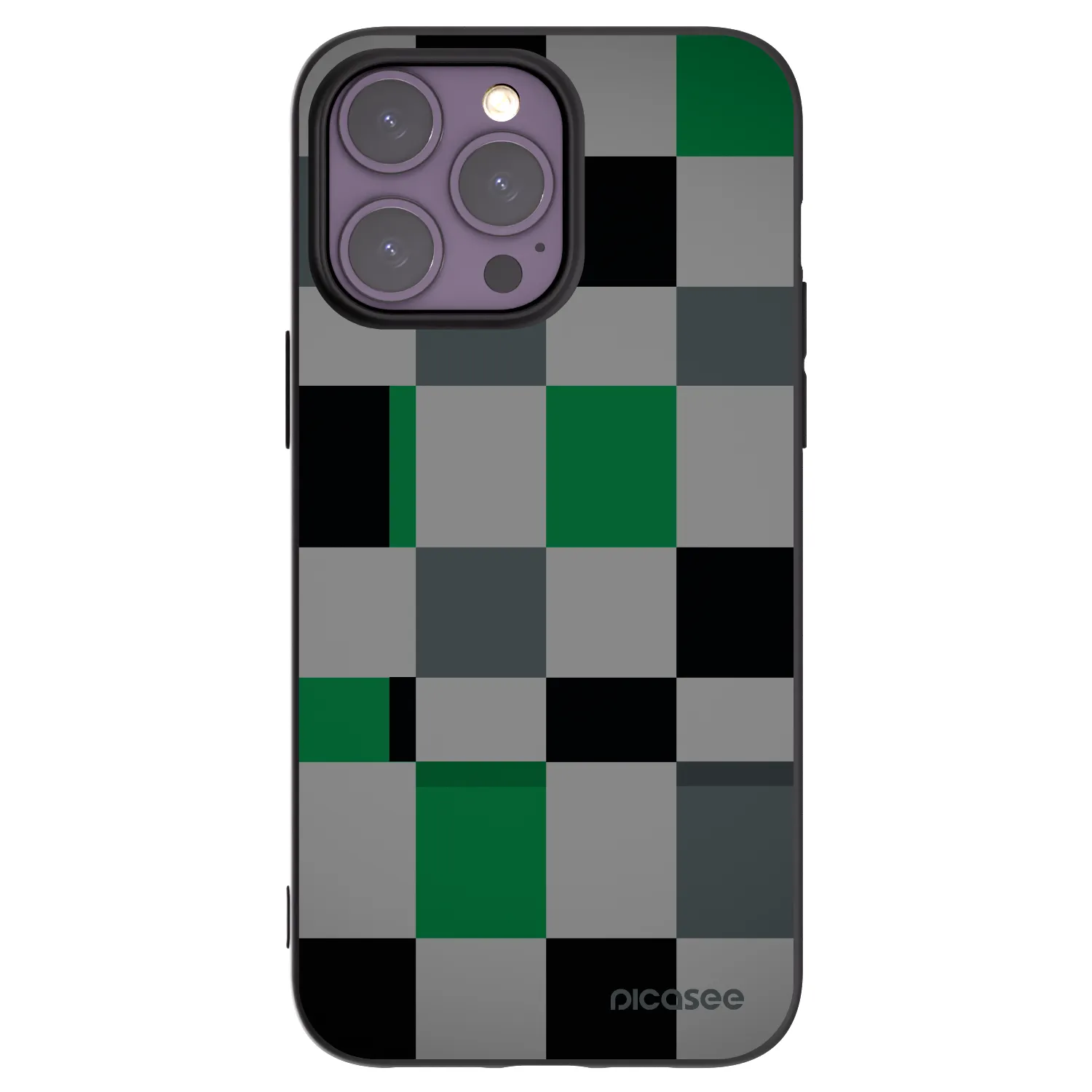 Picasee silikonový černý obal pro Apple iPhone 14 Pro Max - Block Grid