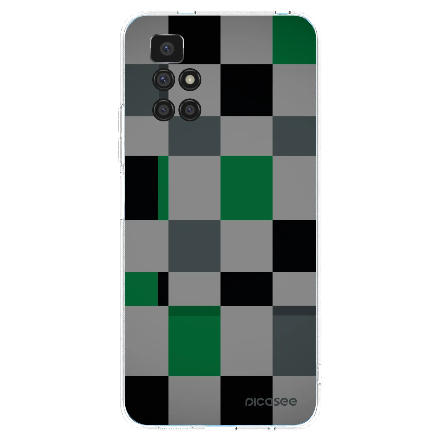 Picasee silikonový průhledný obal pro Xiaomi Redmi 10 (2022) - Block Grid