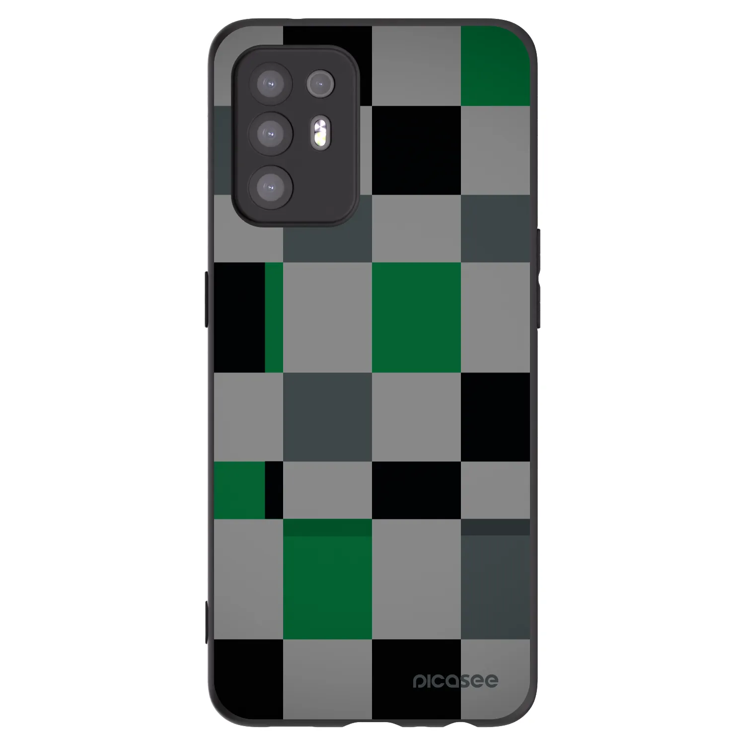 Picasee silikonový černý obal pro OPPO A94 5G - Block Grid