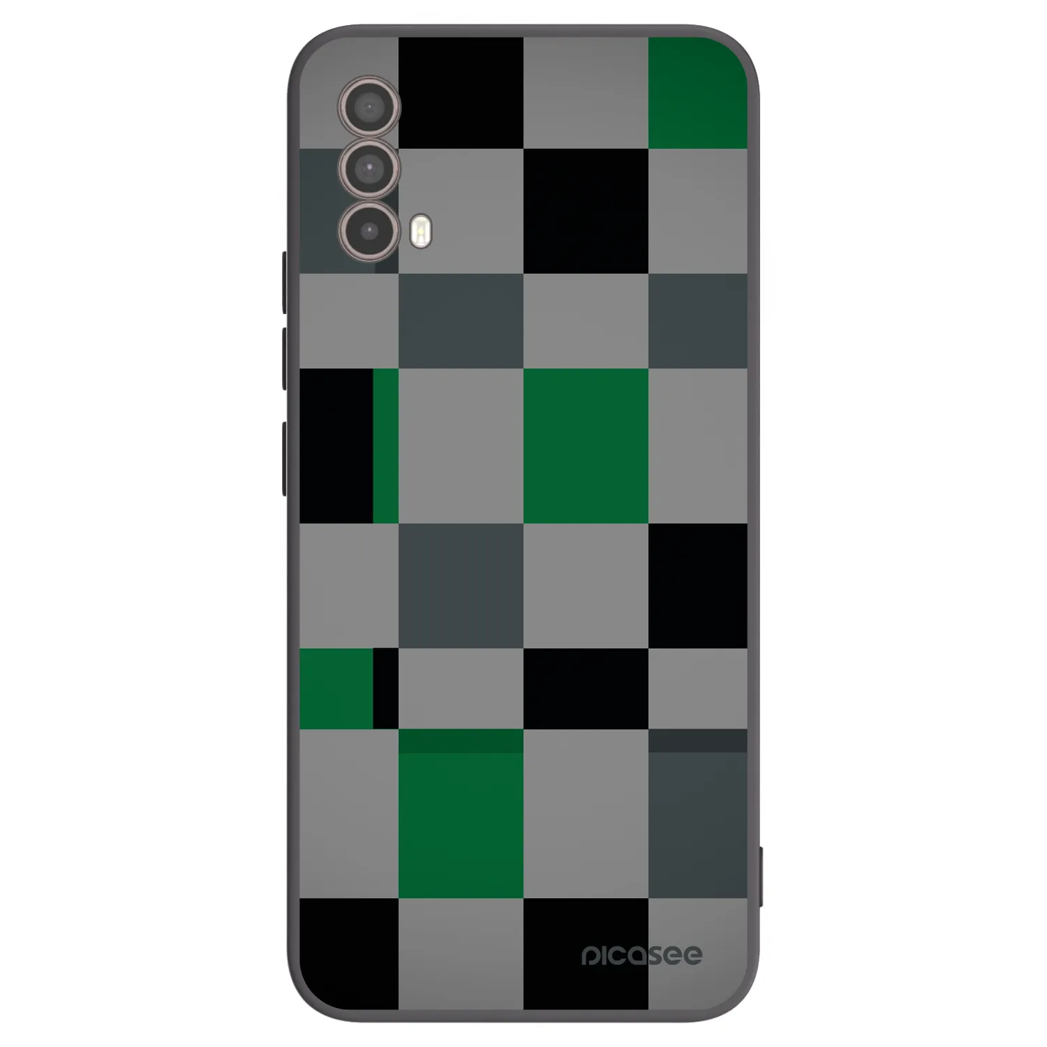 Picasee silikonový černý obal pro Motorola Moto E40 - Block Grid