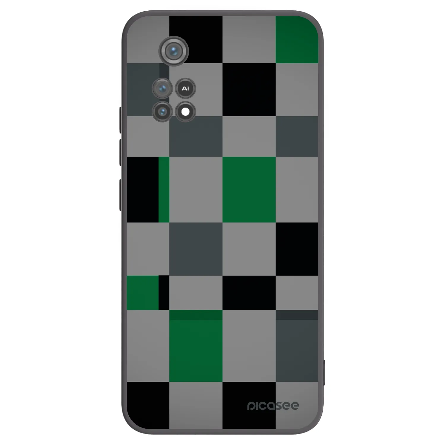 Picasee silikonový černý obal pro Xiaomi Poco M4 Pro - Block Grid