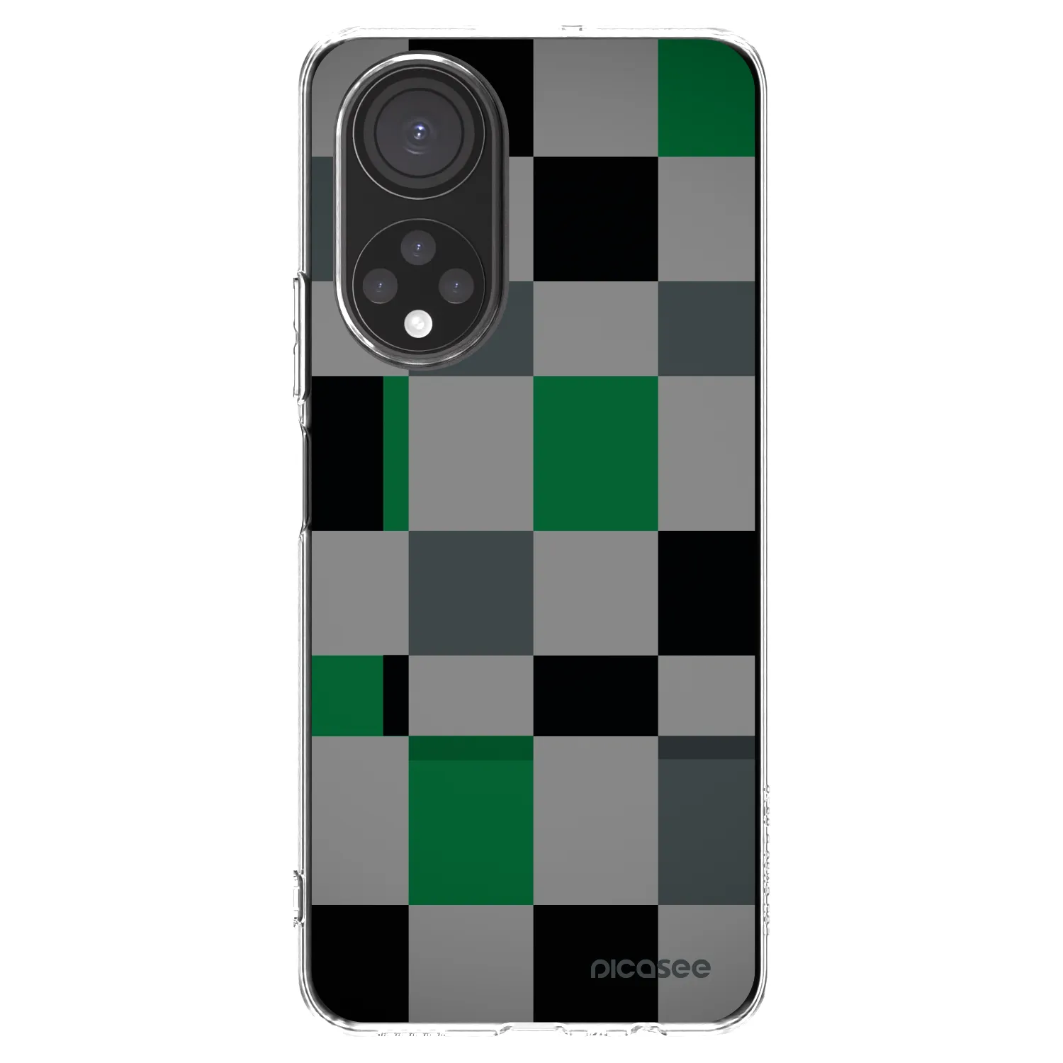 Picasee silikonový průhledný obal pro Honor X7 - Block Grid