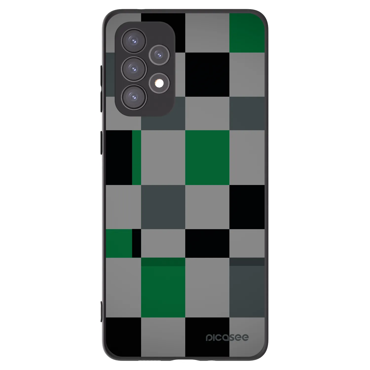 Picasee silikonový černý obal pro Samsung Galaxy A73 5G - Block Grid