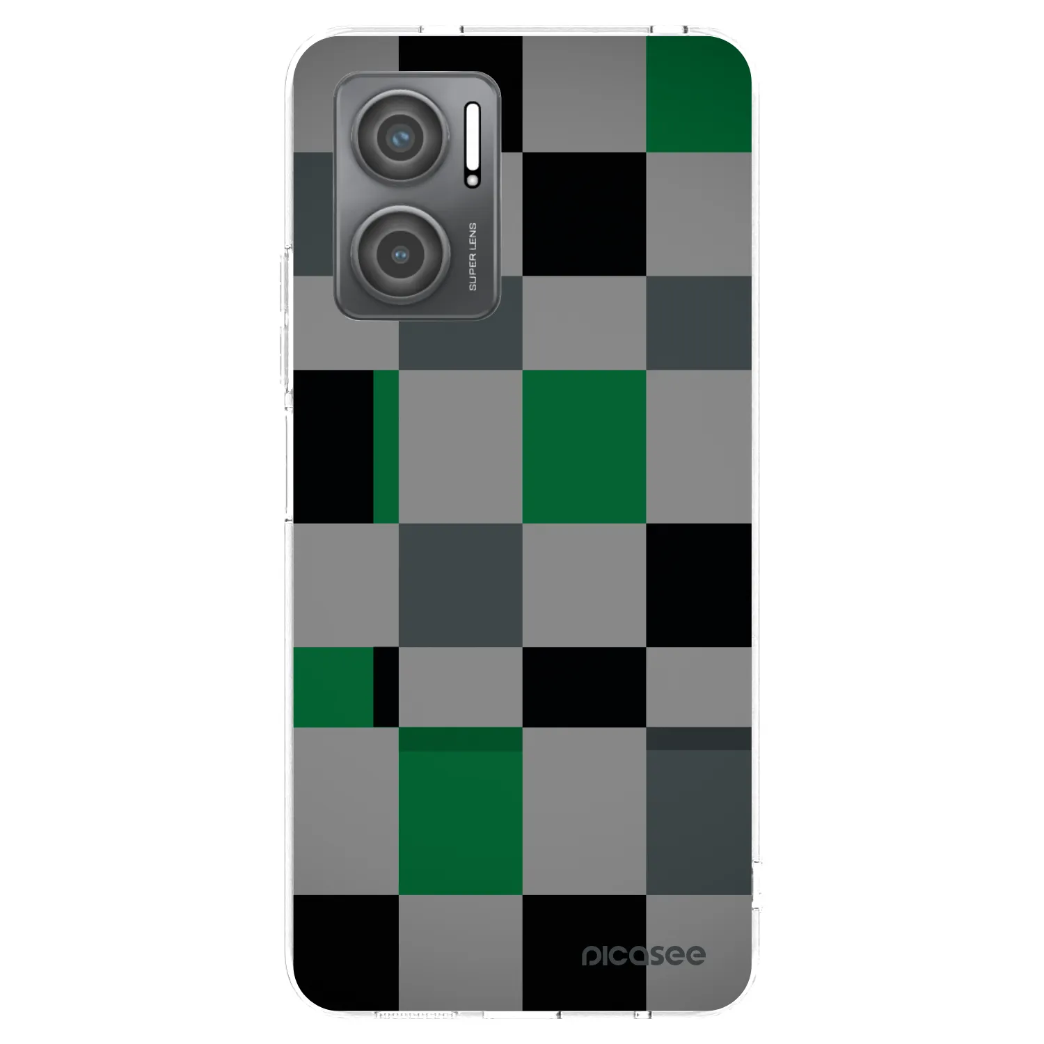 Picasee silikonový průhledný obal pro Xiaomi Redmi 10 5G - Block Grid