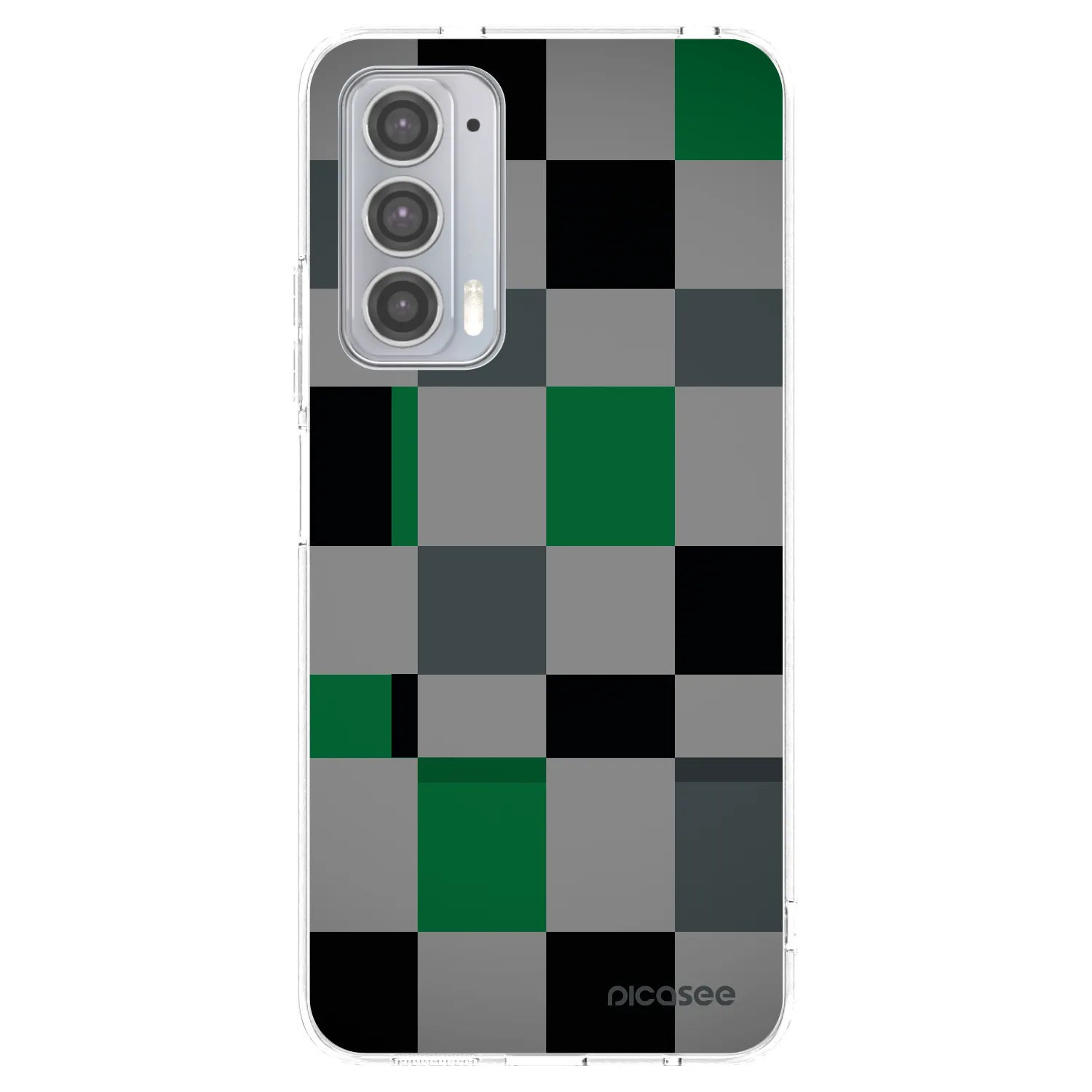 Picasee silikonový průhledný obal pro Motorola Edge 20 - Block Grid