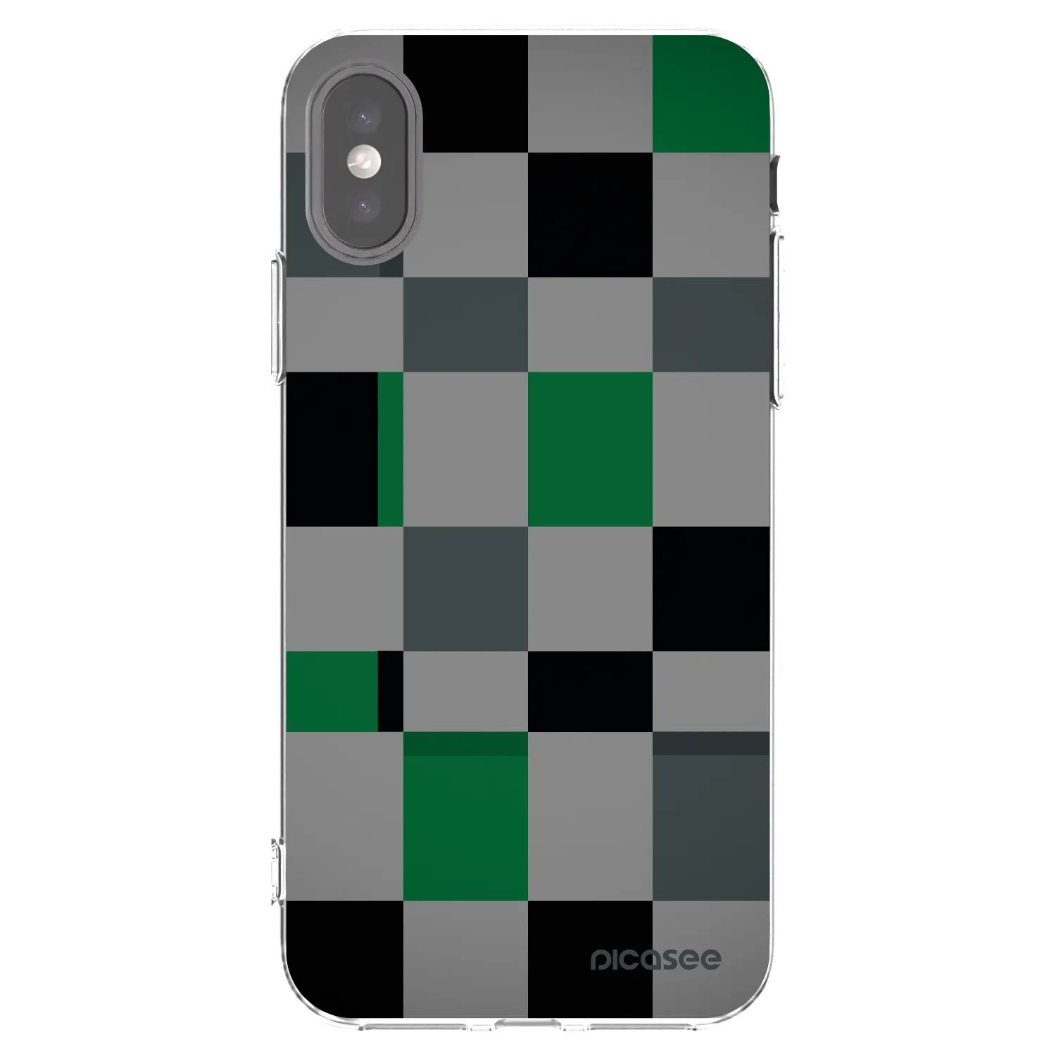 Picasee silikonový průhledný obal pro Apple iPhone X/XS - Block Grid