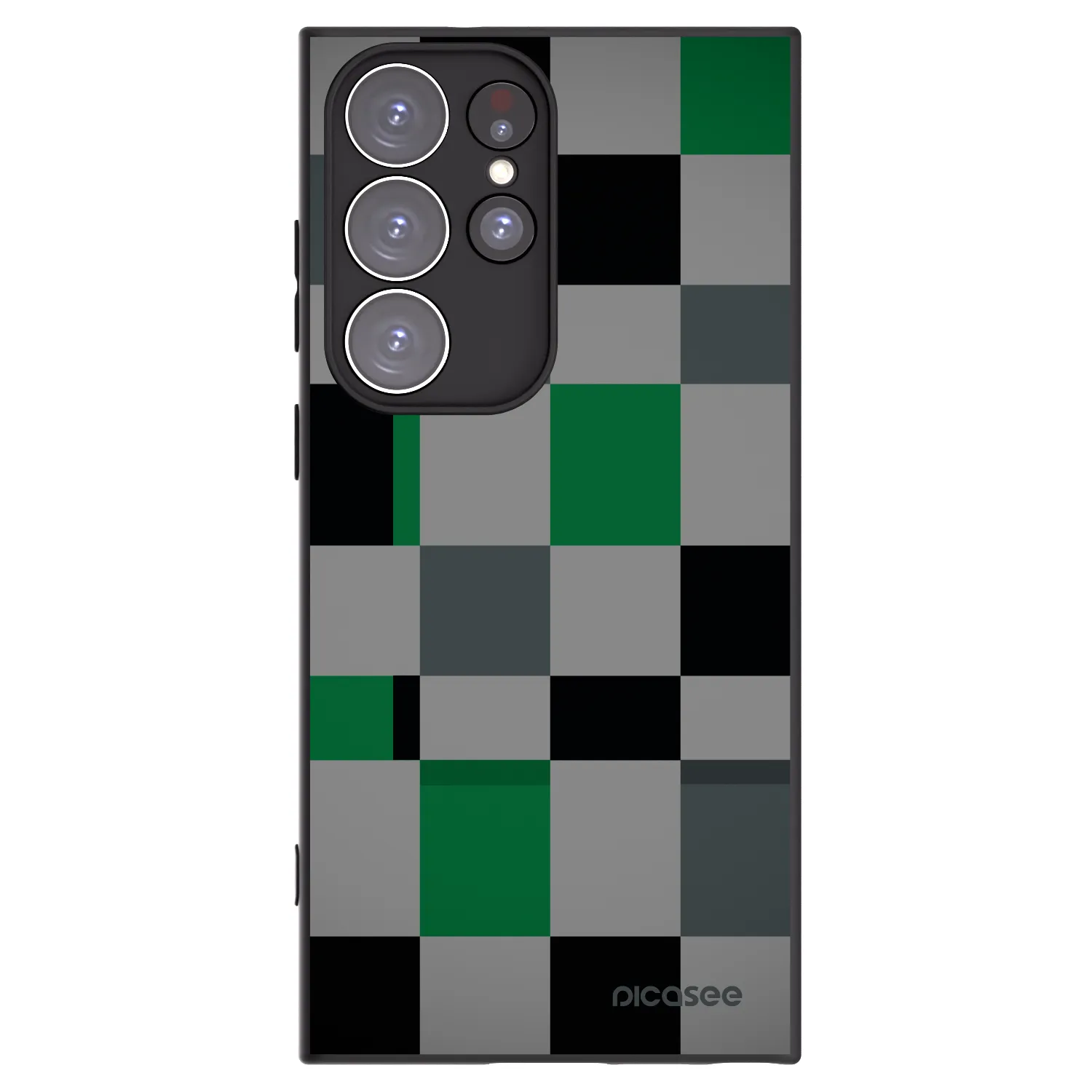 Picasee silikonový černý obal pro Samsung Galaxy S23 Ultra 5G - Block Grid