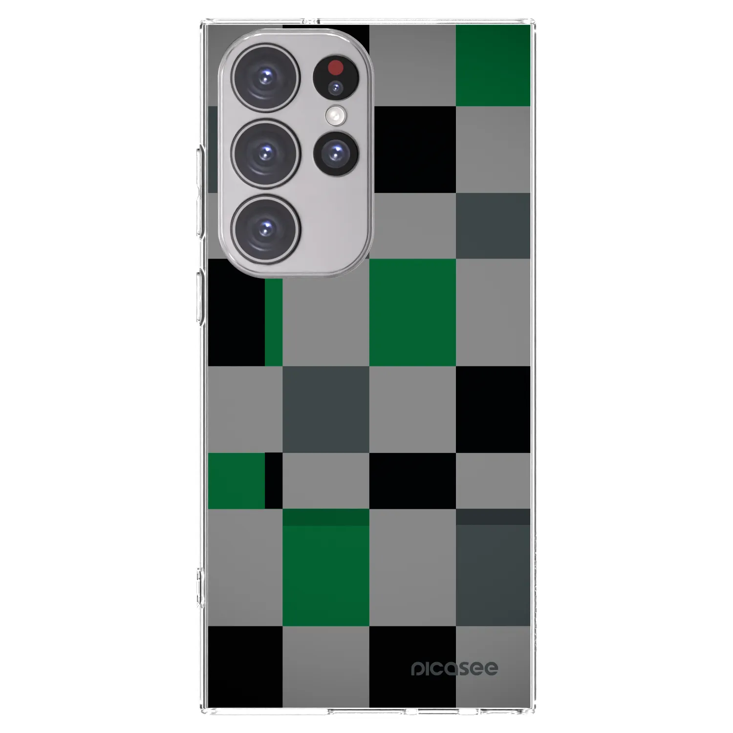 Picasee silikonový průhledný obal pro Samsung Galaxy S23 Ultra 5G - Block Grid