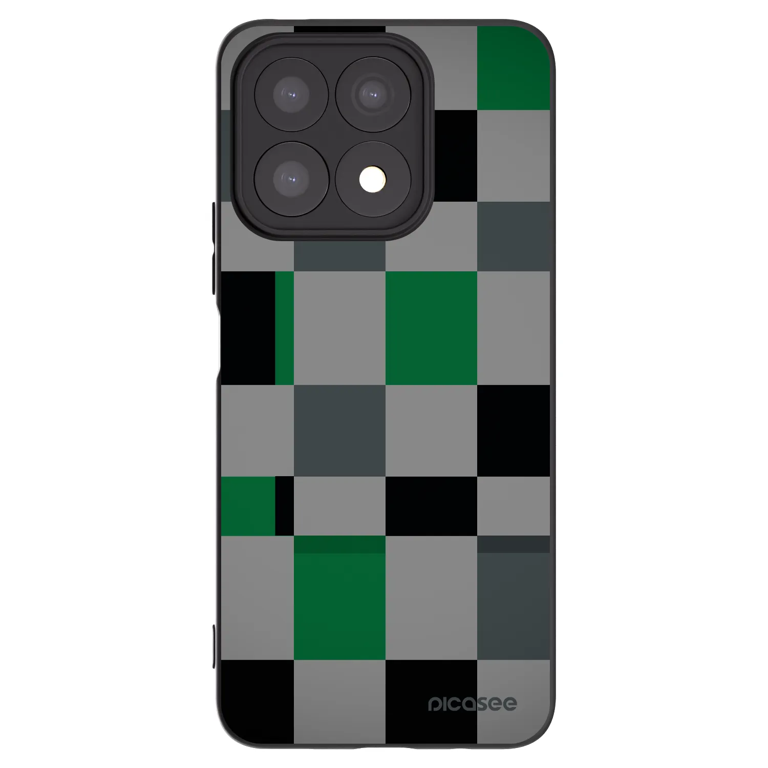 Picasee silikonový černý obal pro Honor X8a - Block Grid