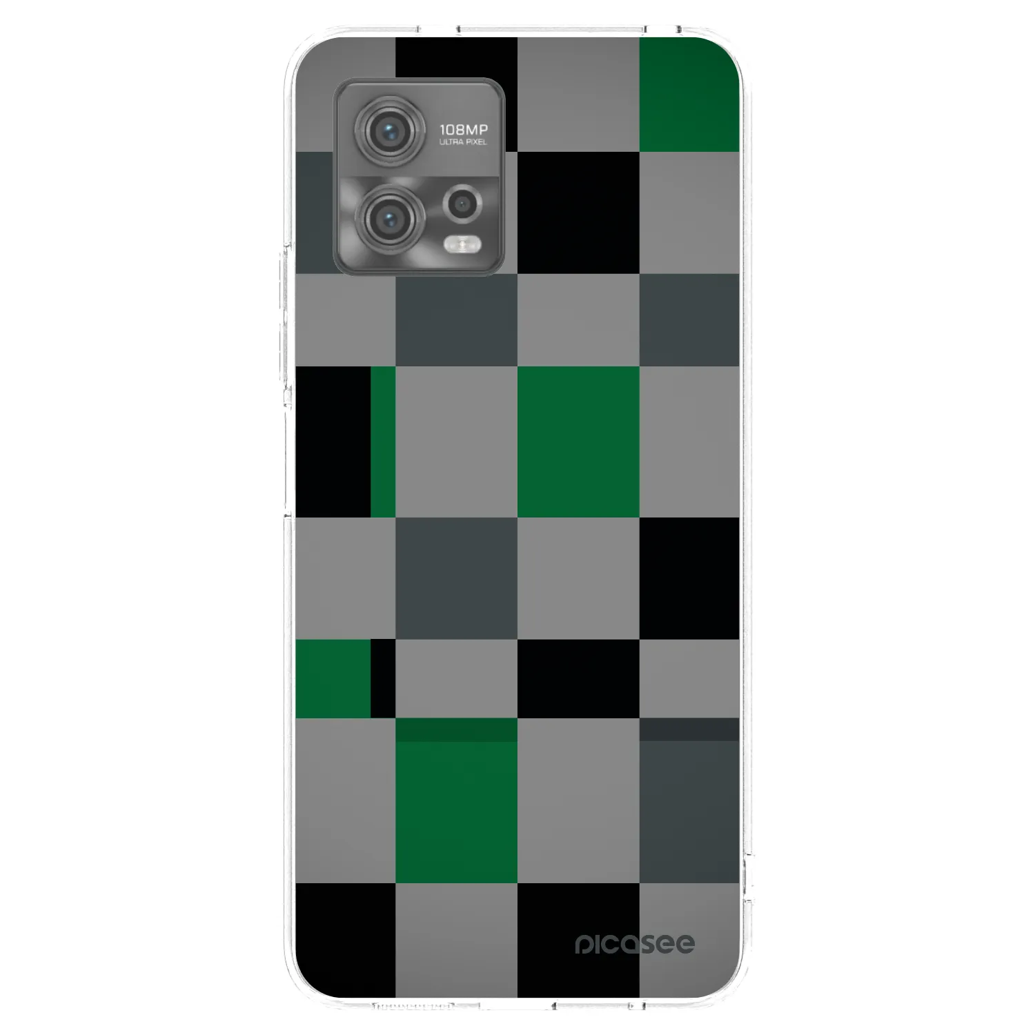 Picasee silikonový průhledný obal pro Motorola Moto G72 - Block Grid