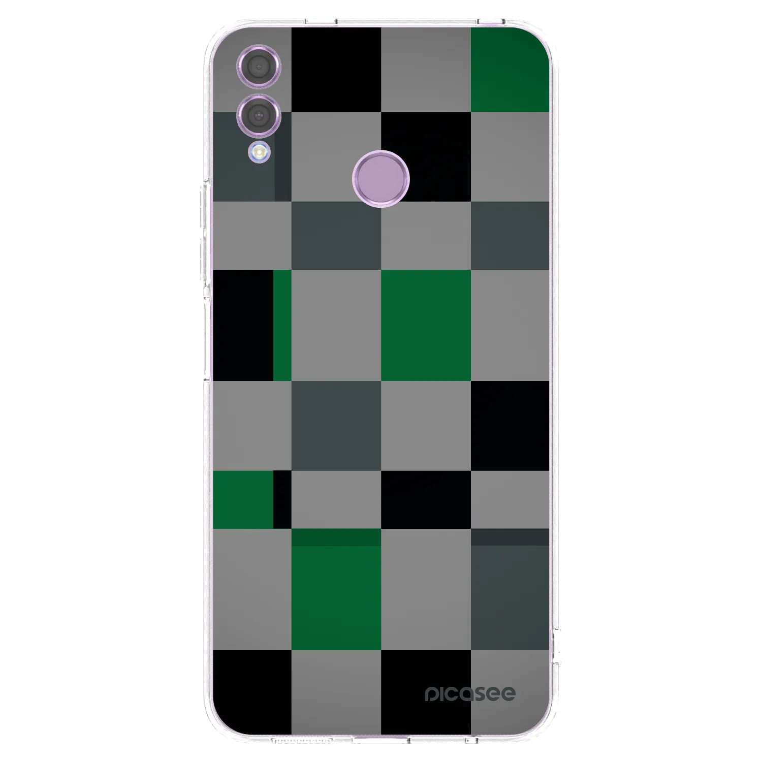 Picasee silikonový průhledný obal pro Honor 8X - Block Grid