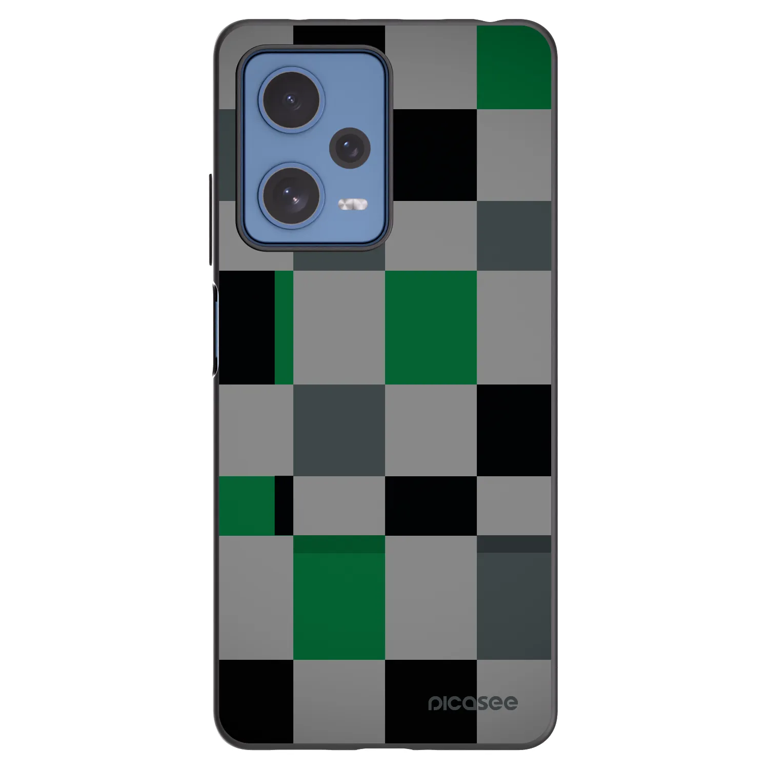 Picasee silikonový černý obal pro Xiaomi Redmi Note 12 Pro 5G - Block Grid