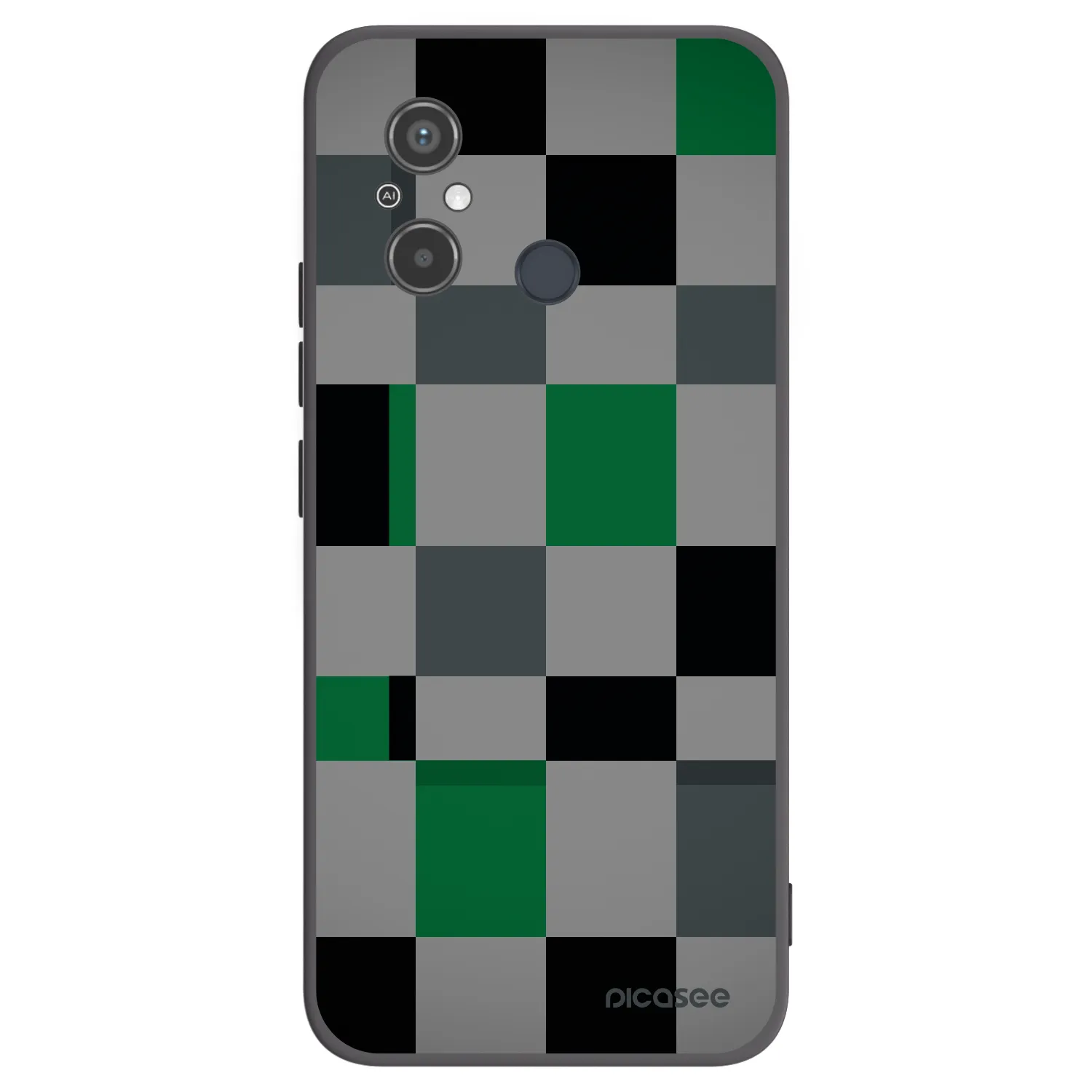 Picasee silikonový černý obal pro Xiaomi Redmi 12C - Block Grid