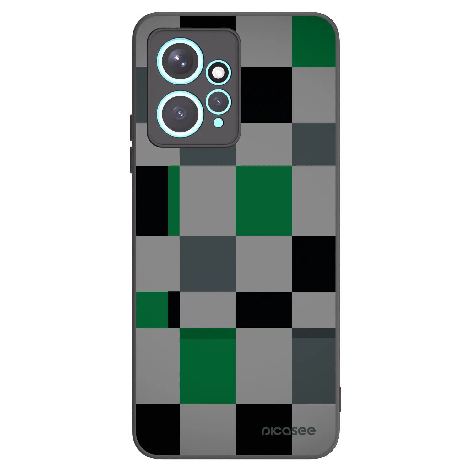 Picasee silikonový černý obal pro Xiaomi Redmi Note 12 4G - Block Grid