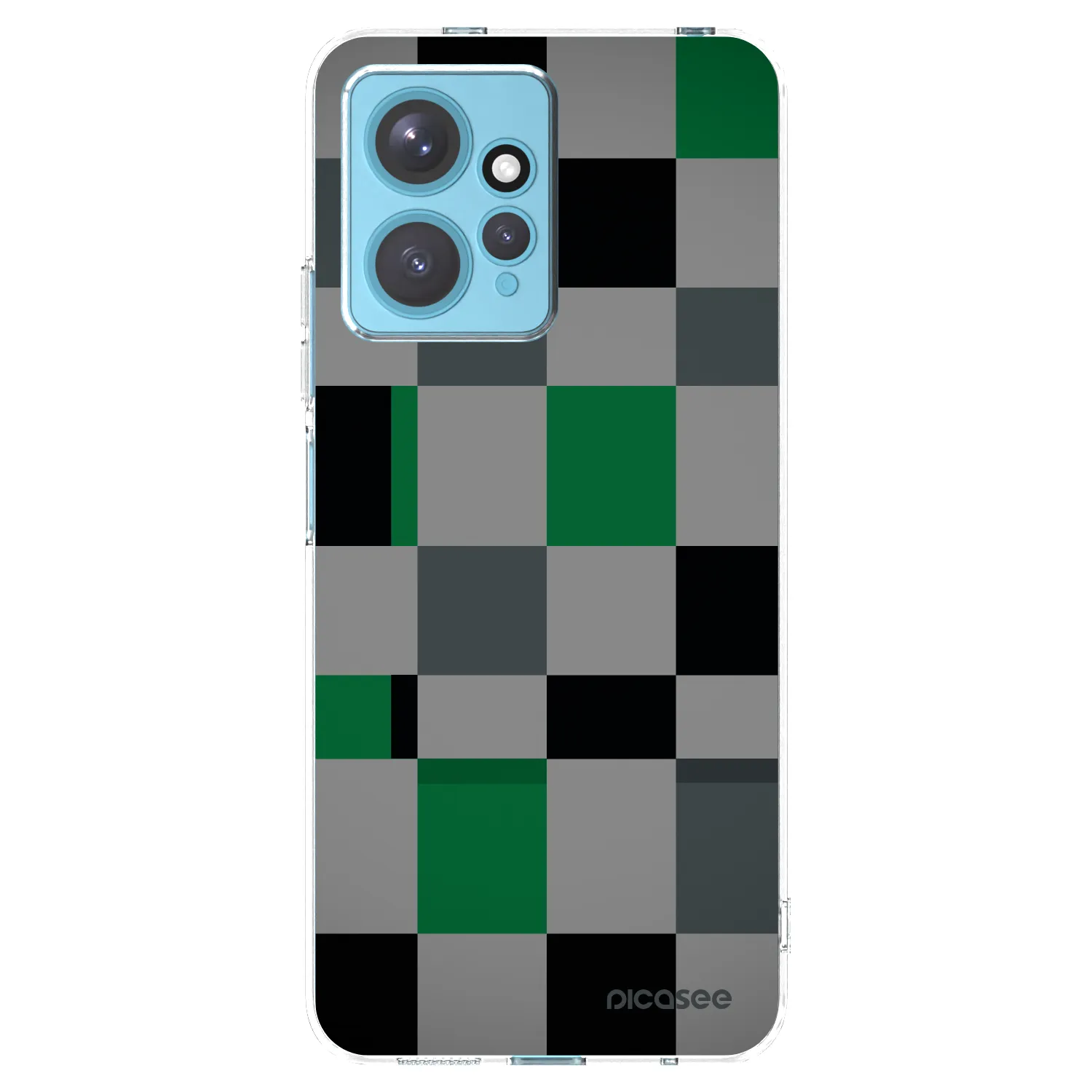 Picasee silikonový průhledný obal pro Xiaomi Redmi Note 12 4G - Block Grid