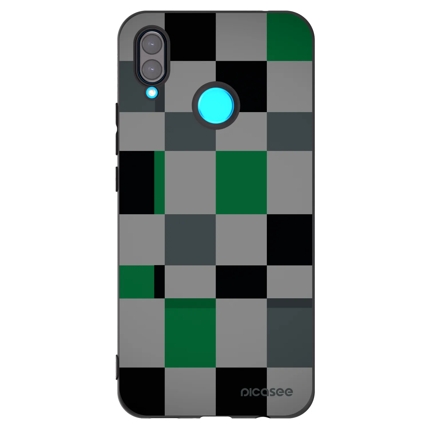 Picasee silikonový černý obal pro Huawei Nova 3 - Block Grid