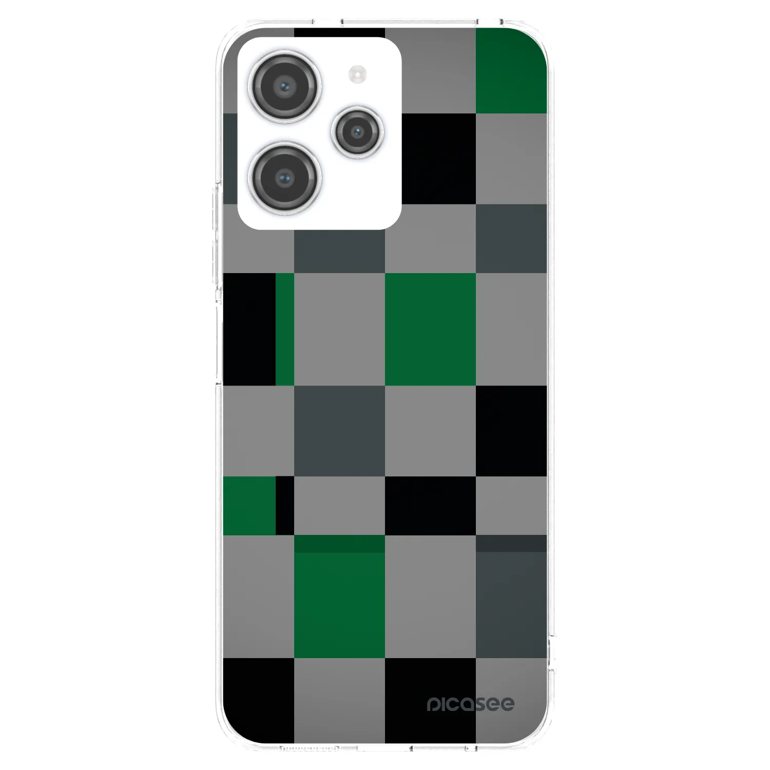 Picasee silikonový průhledný obal pro Xiaomi Redmi 12 4G - Block Grid