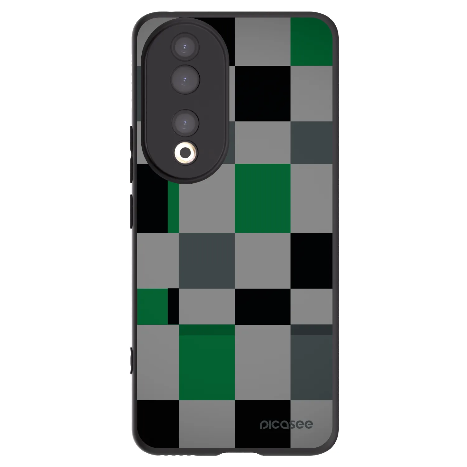 Picasee silikonový černý obal pro Honor 90 5G - Block Grid
