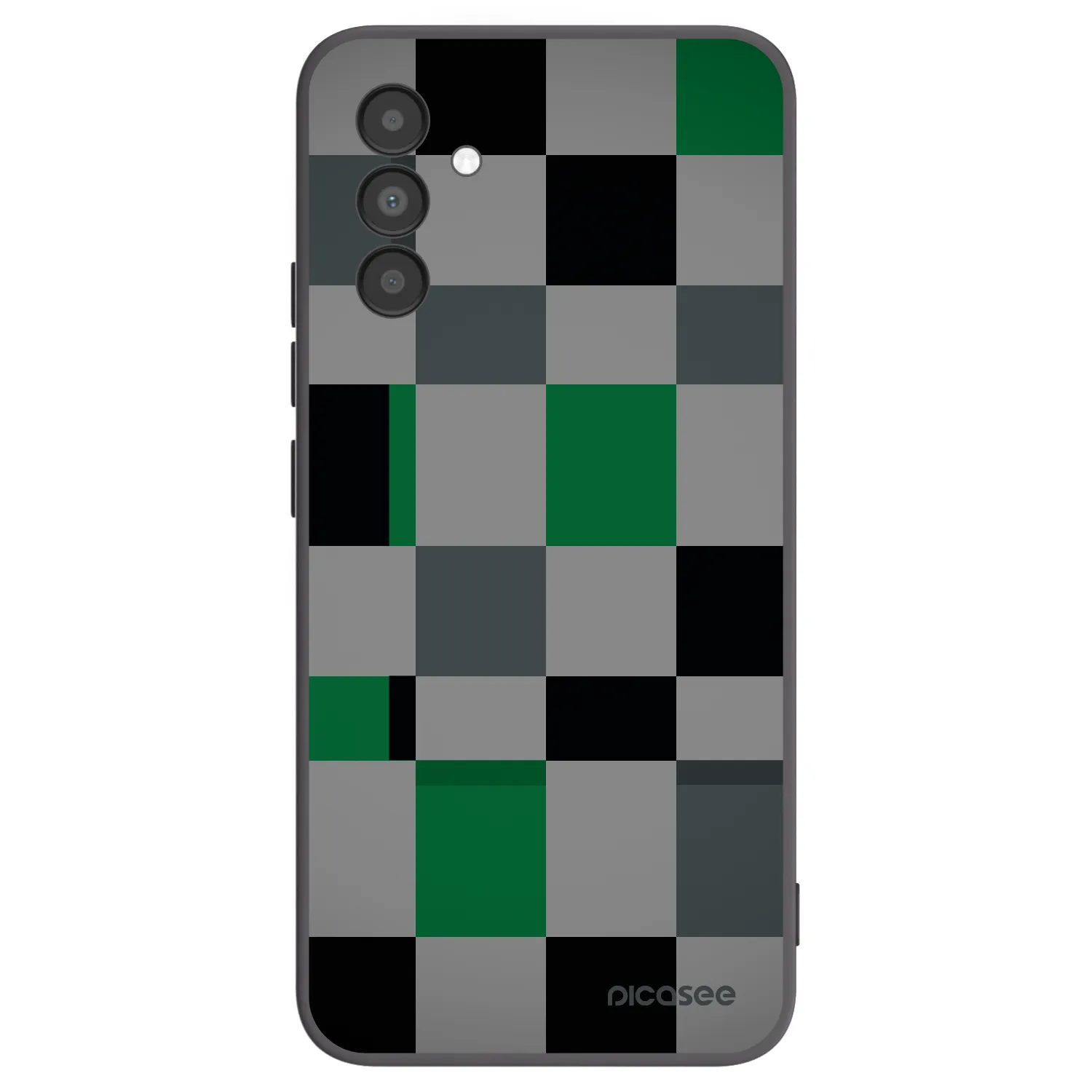 Picasee silikonový černý obal pro Samsung Galaxy A04s A047F - Block Grid