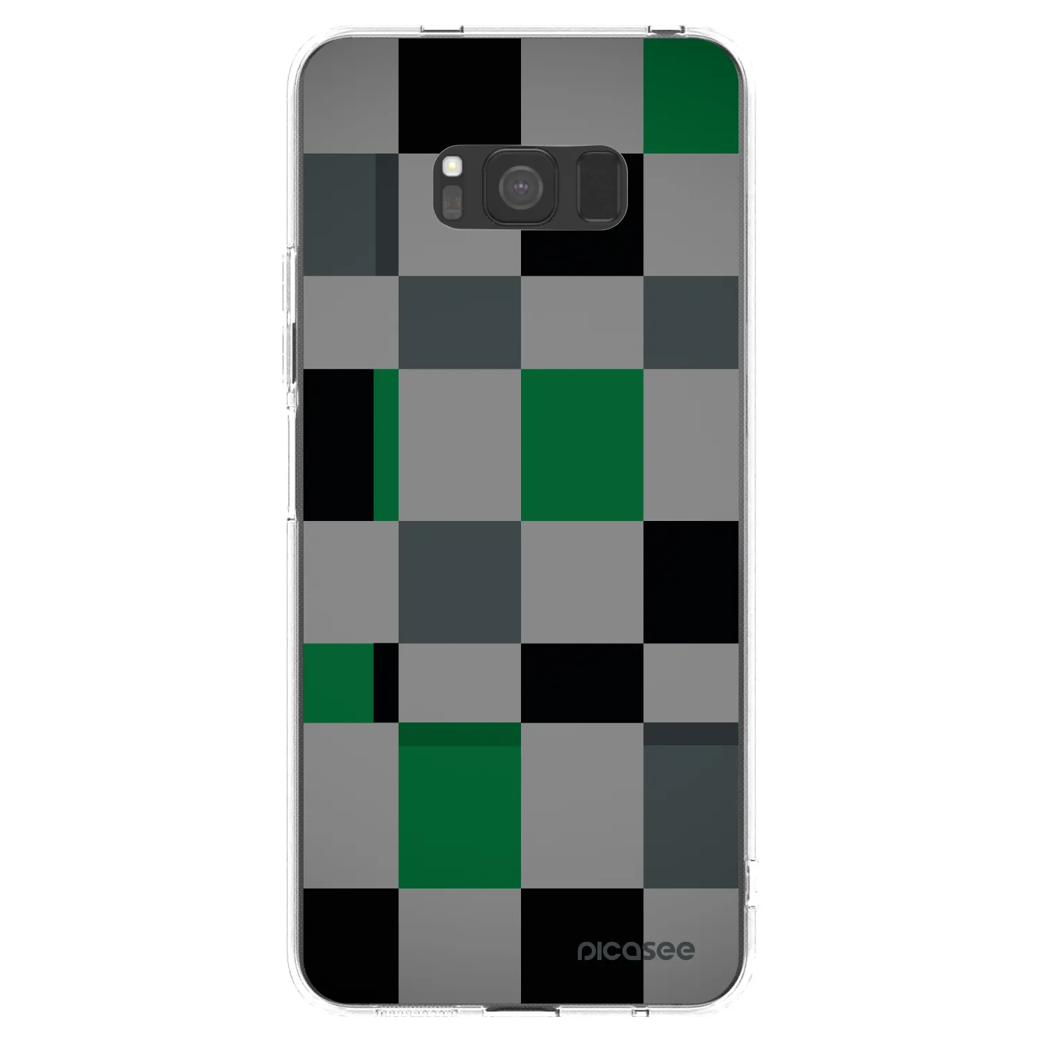 Picasee silikonový průhledný obal pro Samsung Galaxy S8 G950F - Block Grid