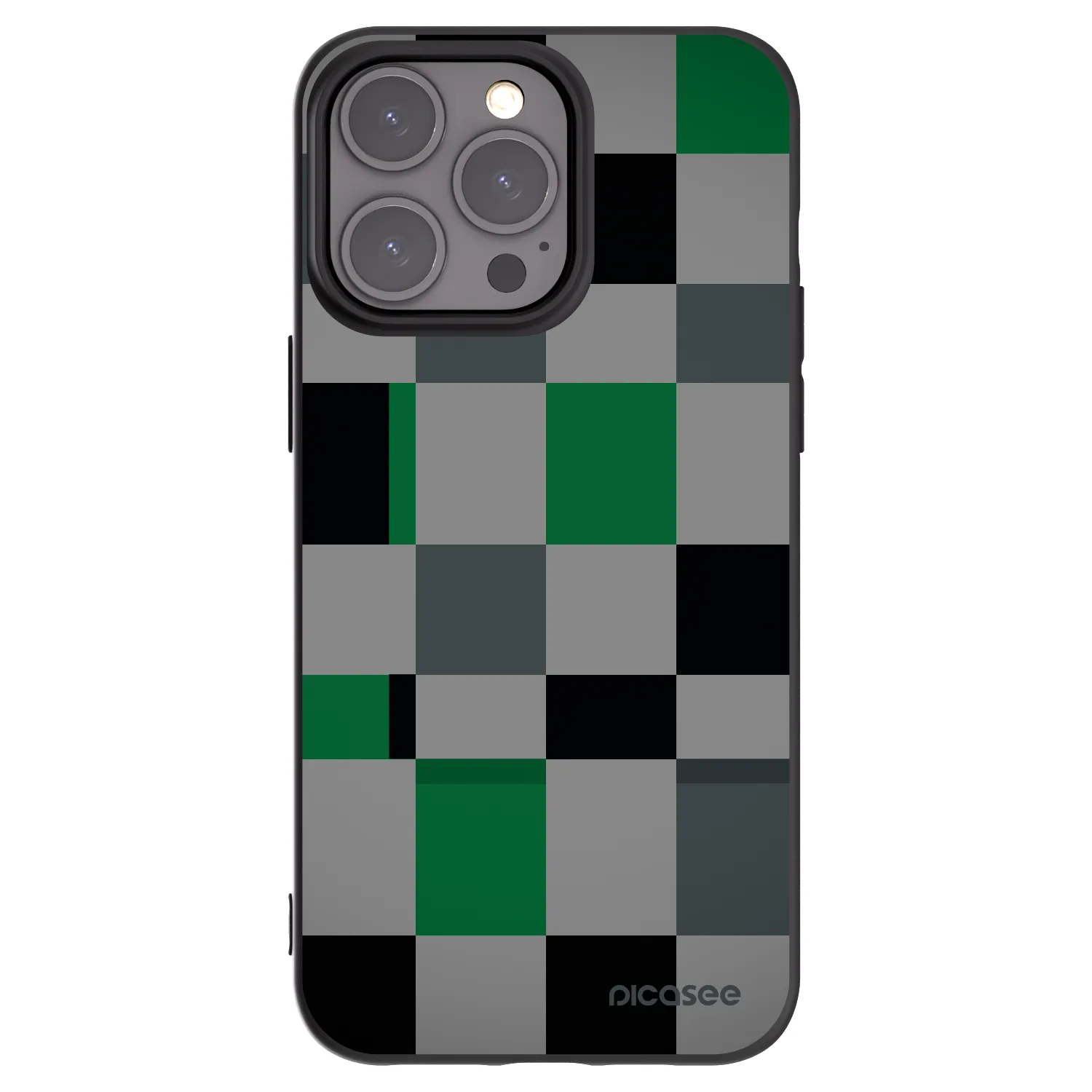 Picasee silikonový černý obal pro Apple iPhone 15 Pro Max - Block Grid