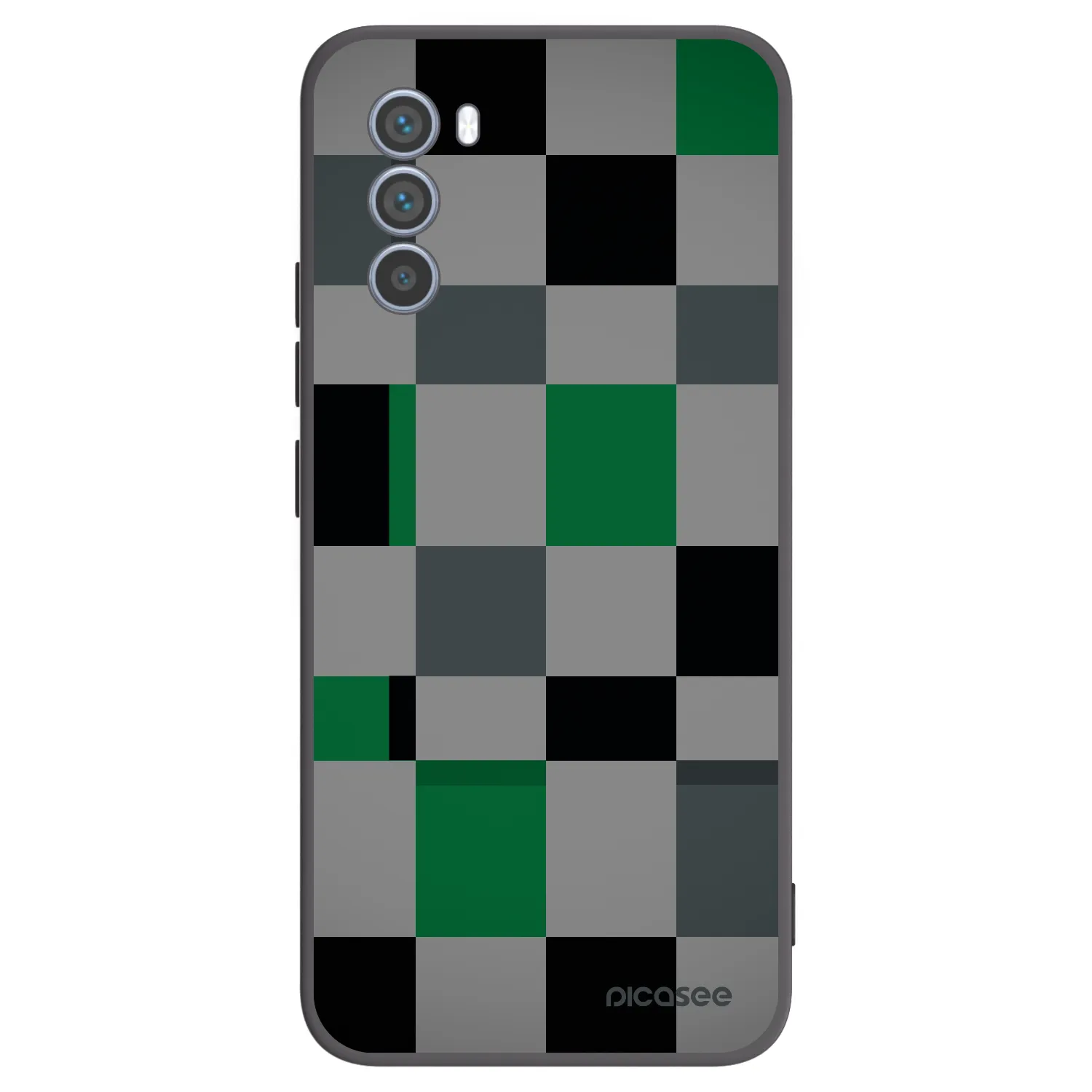 Picasee silikonový černý obal pro Motorola Moto G62 - Block Grid