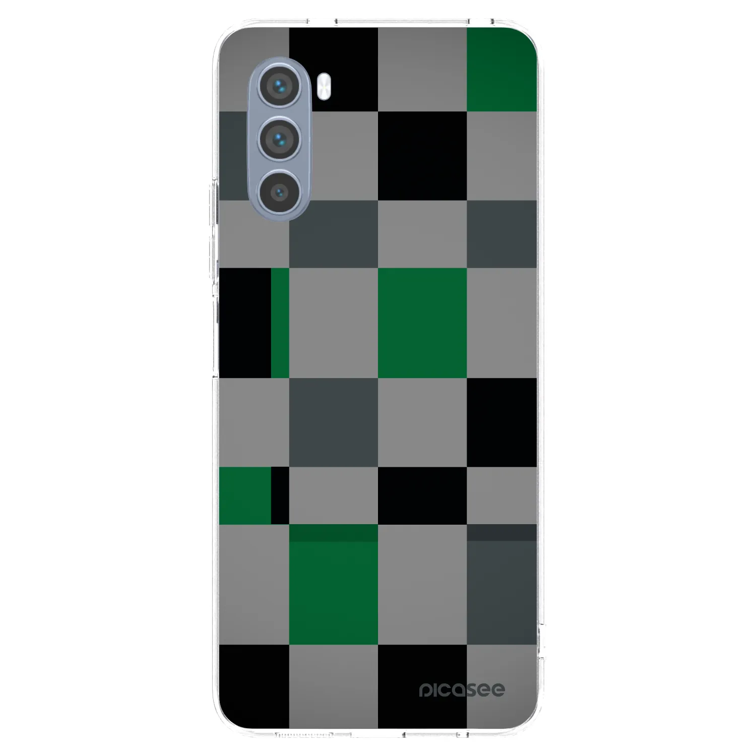 Picasee silikonový průhledný obal pro Motorola Moto G62 - Block Grid