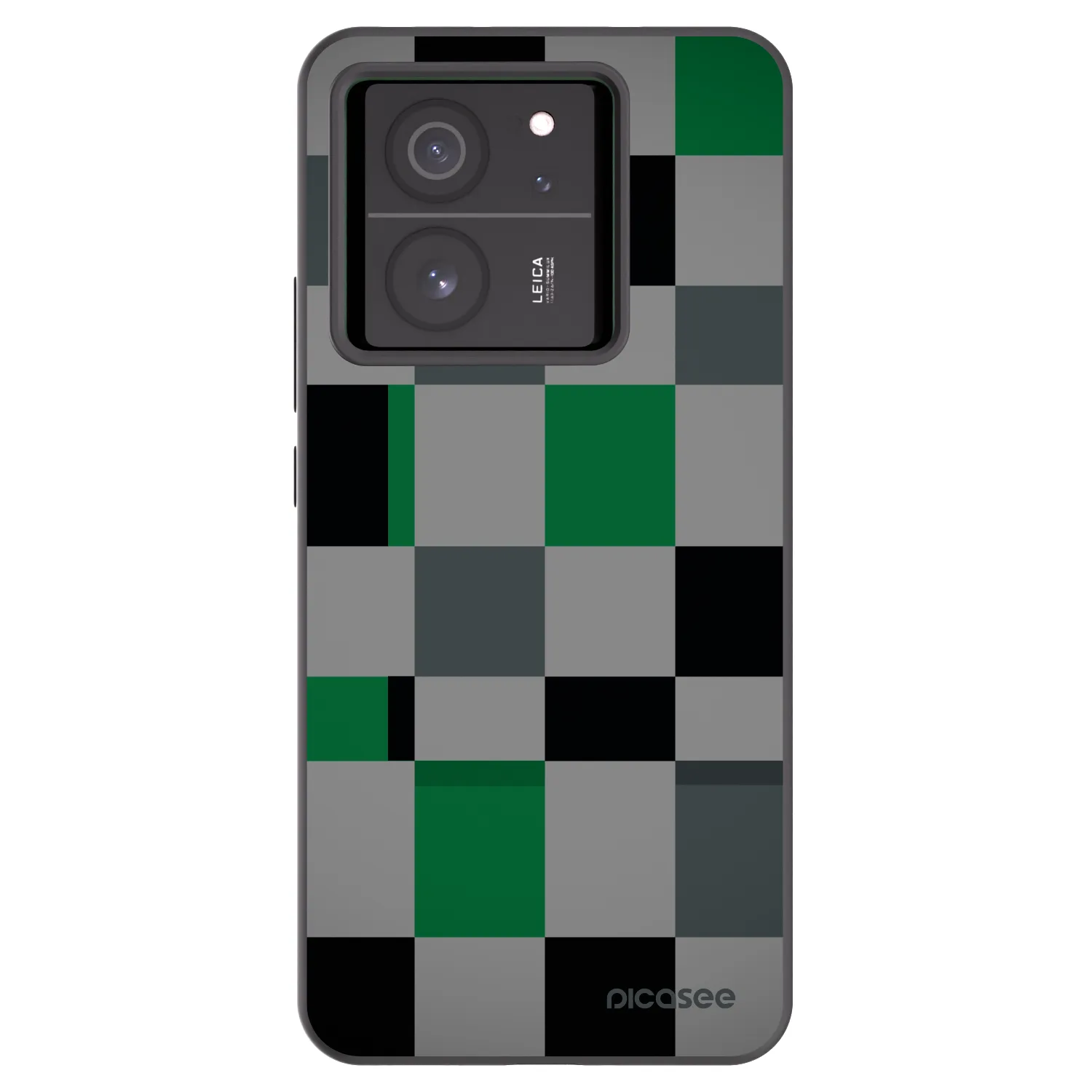Picasee silikonový černý obal pro Xiaomi 13T - Block Grid