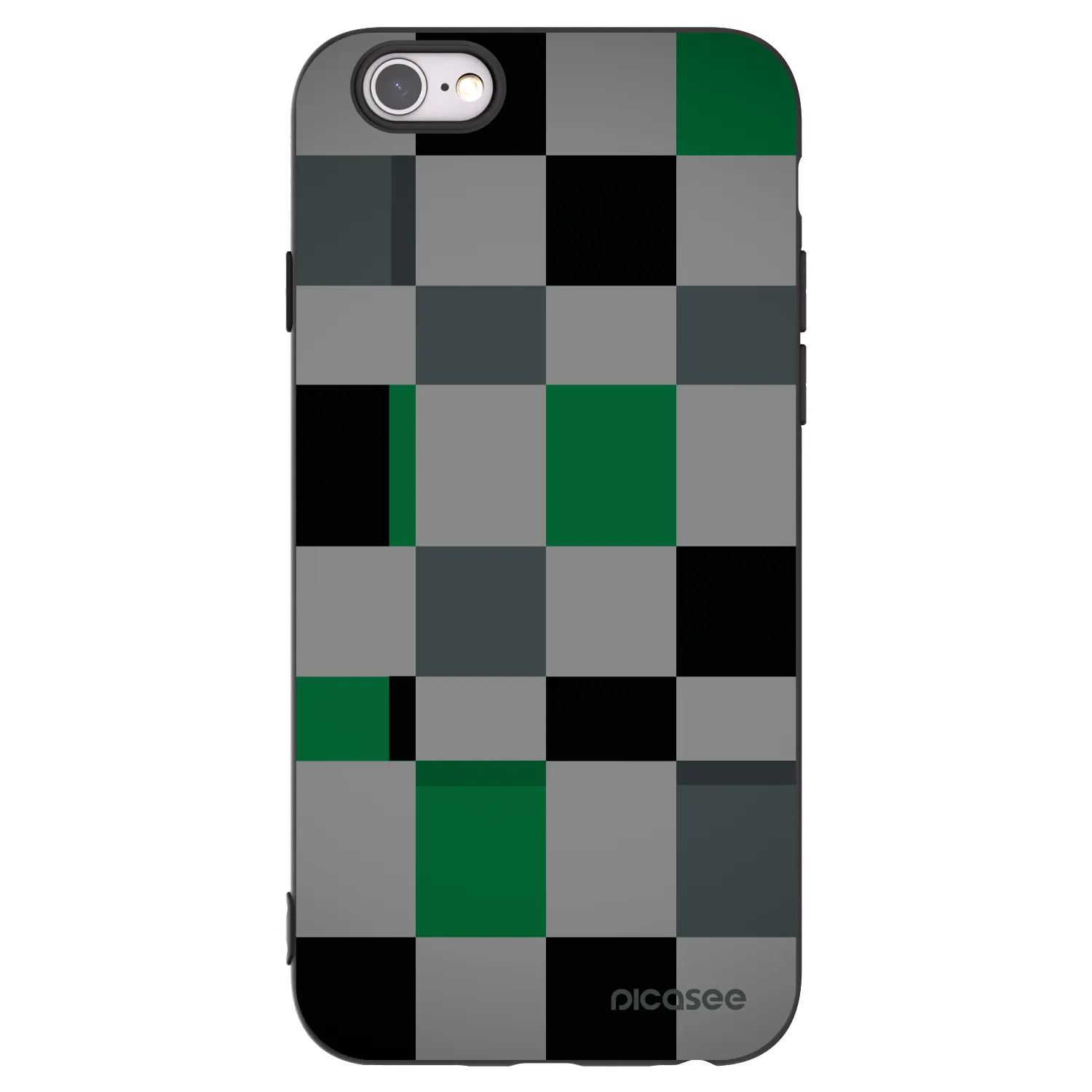 Picasee silikonový černý obal pro Apple iPhone 6/6S - Block Grid