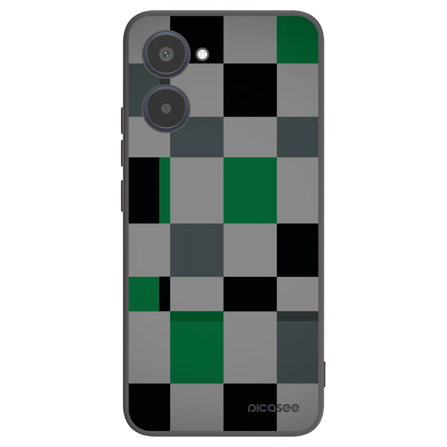 Picasee silikonový černý obal pro Realme 10 4G - Block Grid