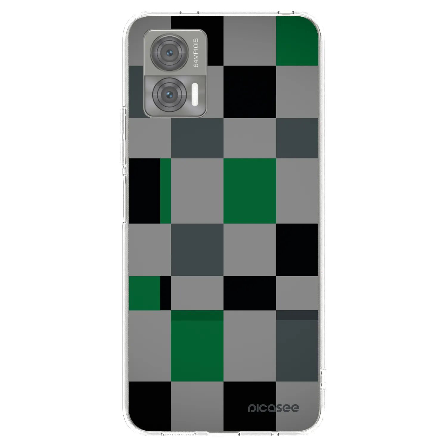 Picasee silikonový průhledný obal pro Motorola Edge 30 Neo - Block Grid