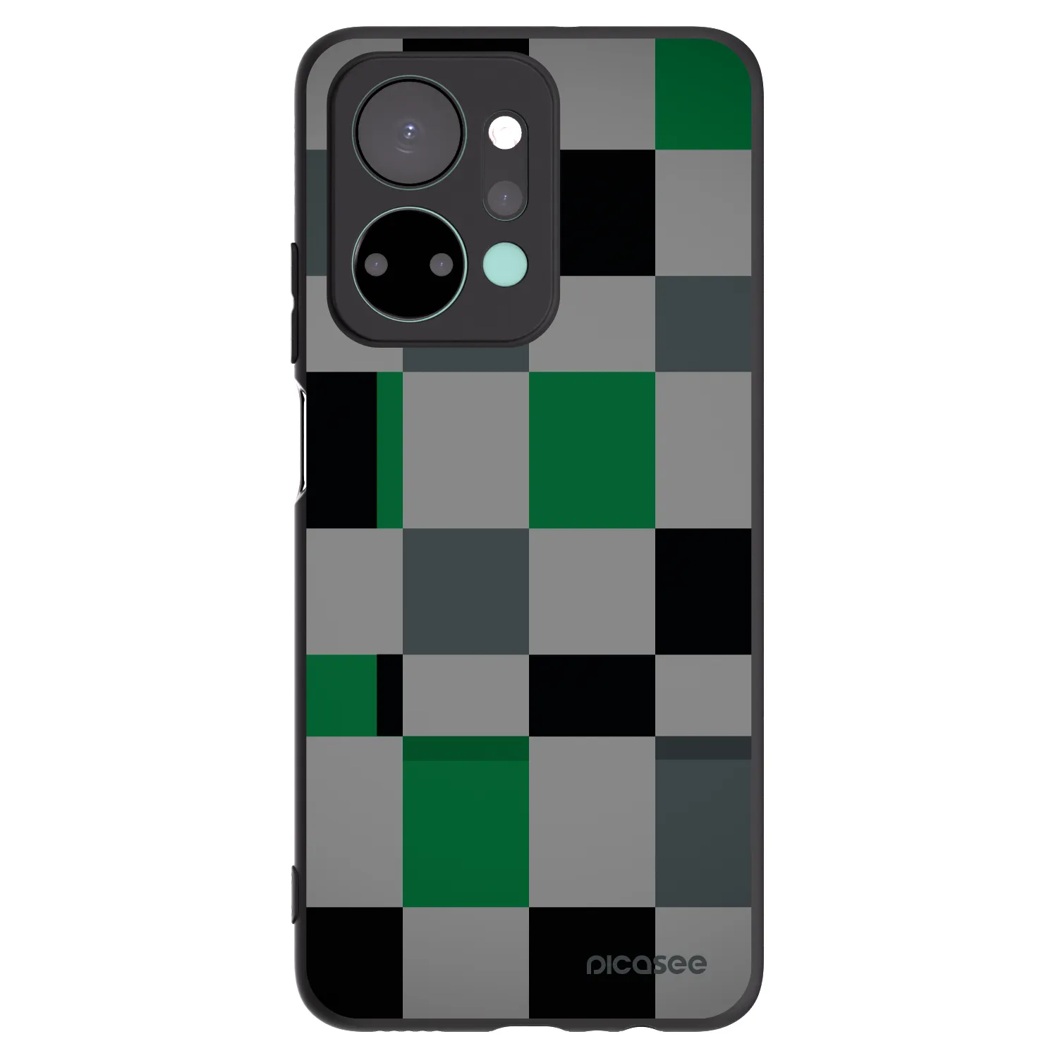 Picasee silikonový černý obal pro Honor X7a - Block Grid