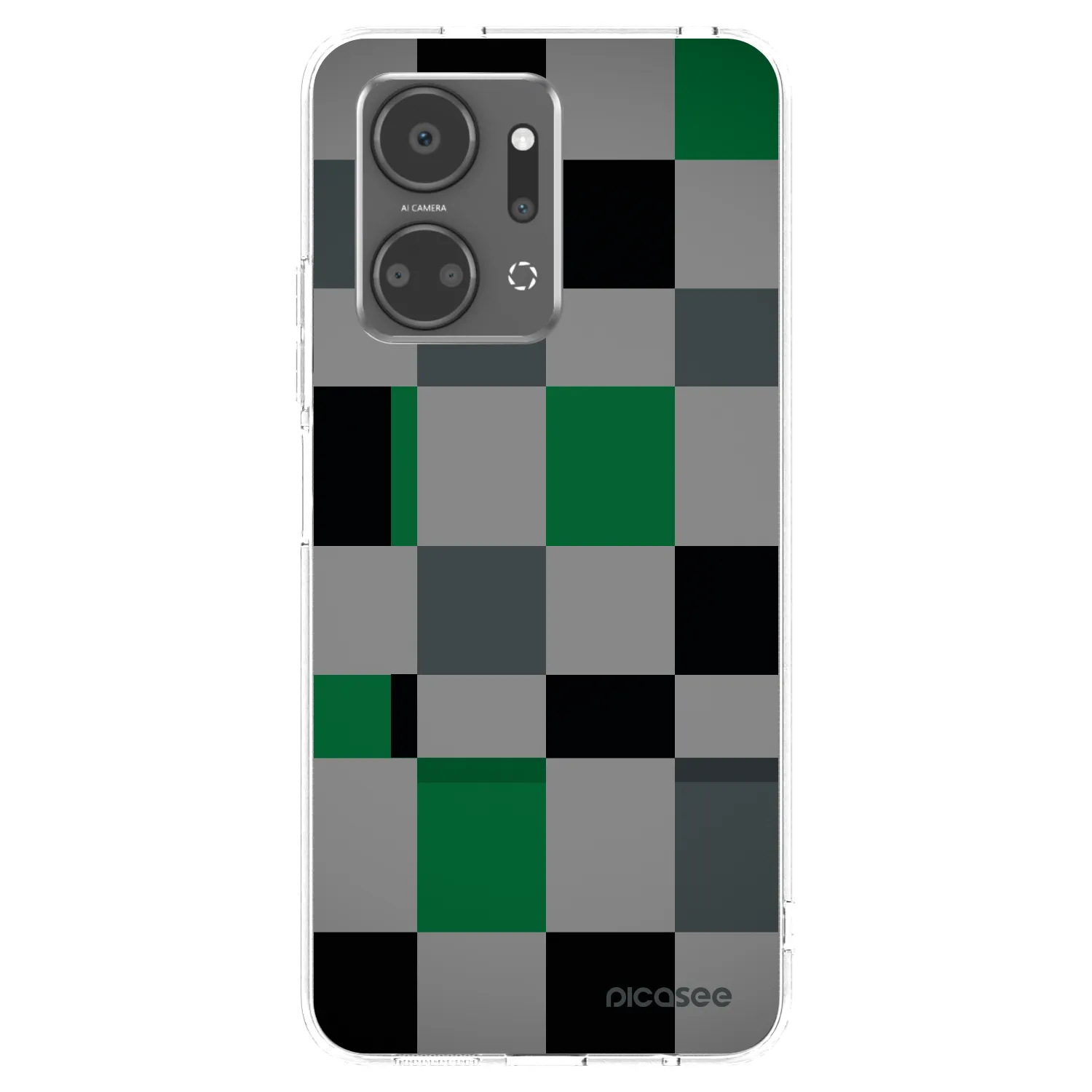 Picasee silikonový průhledný obal pro Honor X7a - Block Grid