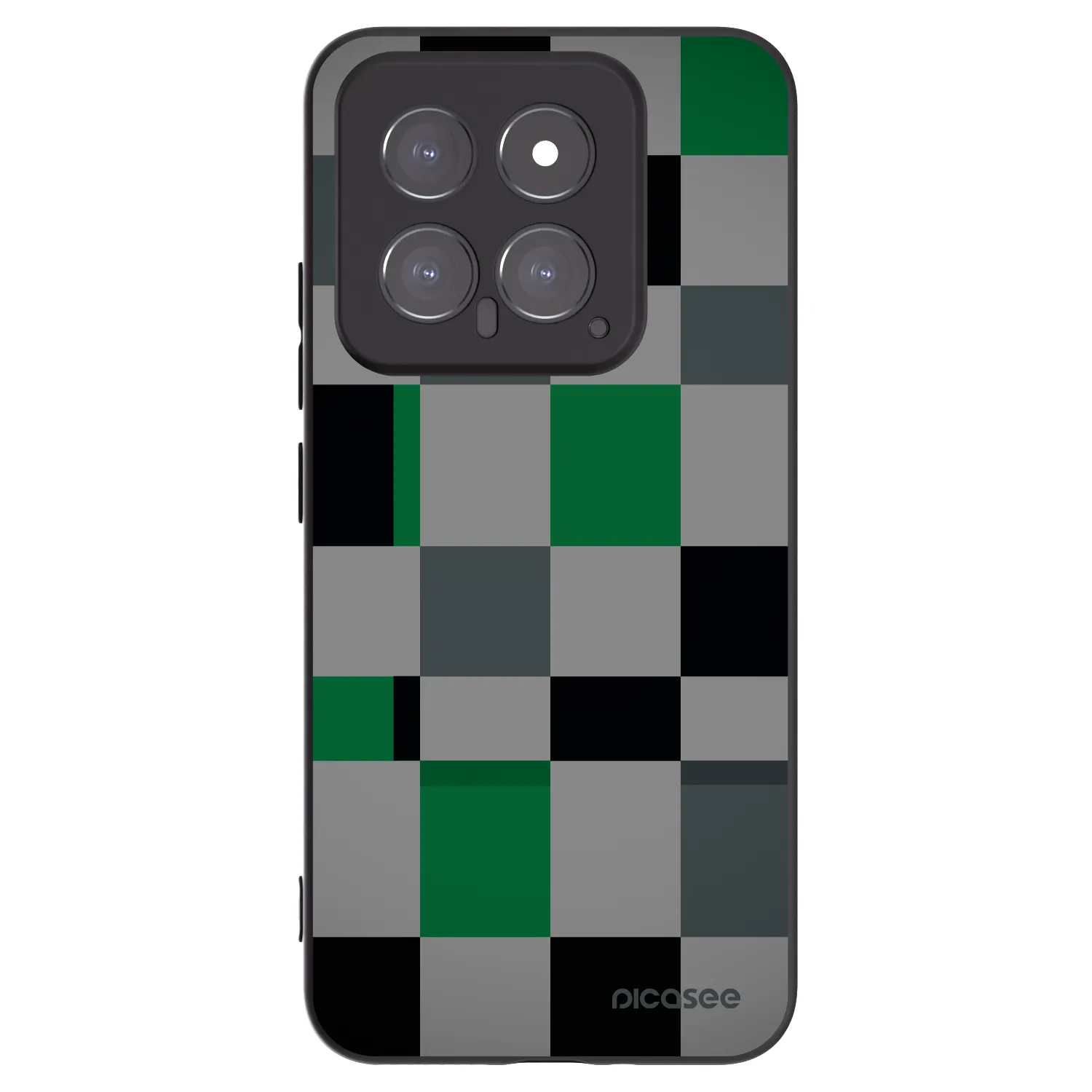 Picasee silikonový černý obal pro Xiaomi 14 - Block Grid