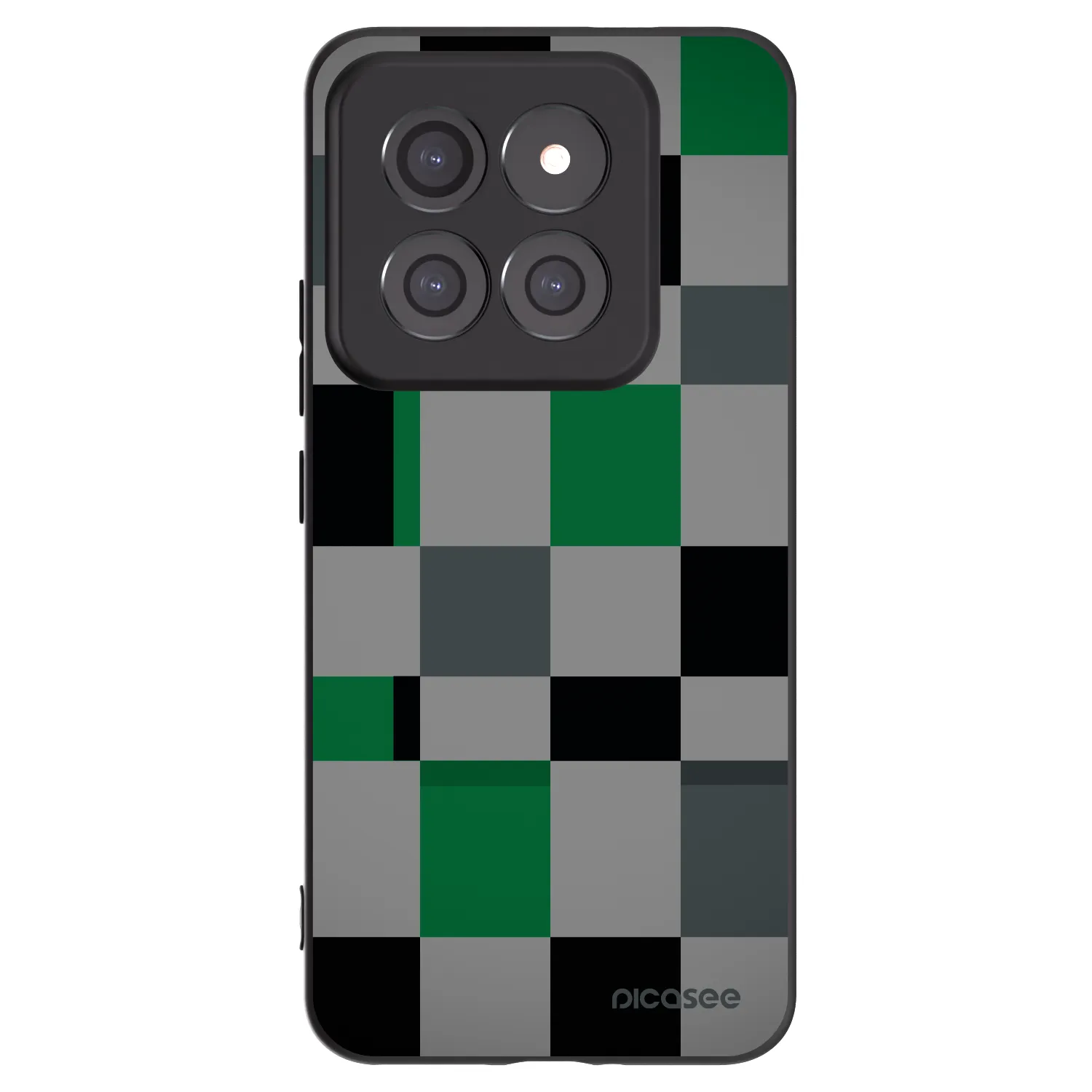 Picasee silikonový černý obal pro Xiaomi 14 Pro - Block Grid