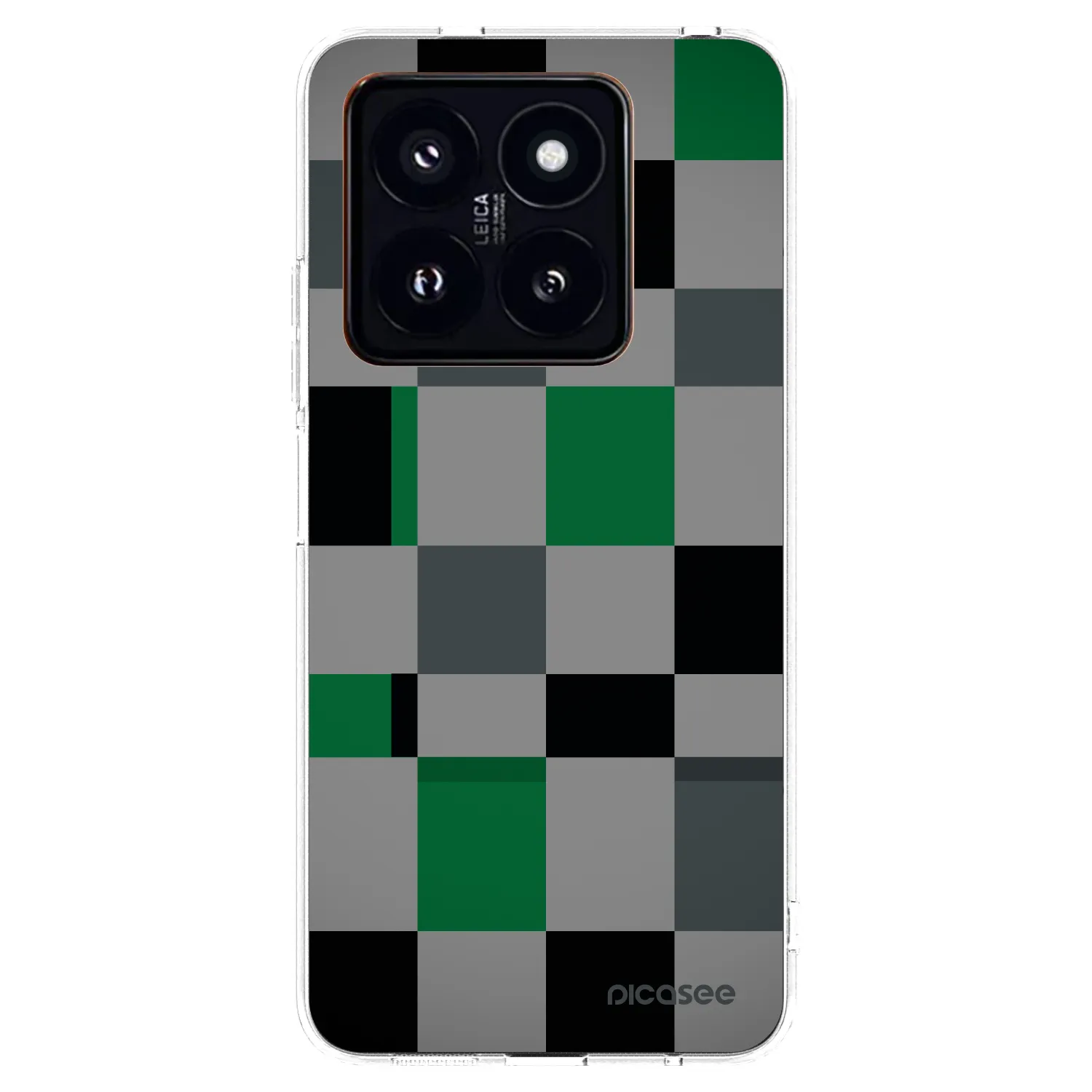 Picasee silikonový průhledný obal pro Xiaomi 14 Pro - Block Grid