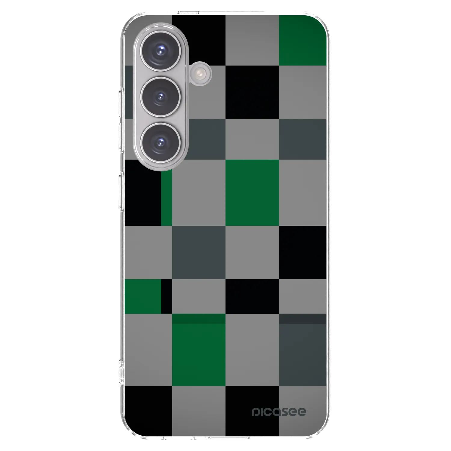 Picasee silikonový průhledný obal pro Samsung Galaxy S24 S921B 5G - Block Grid