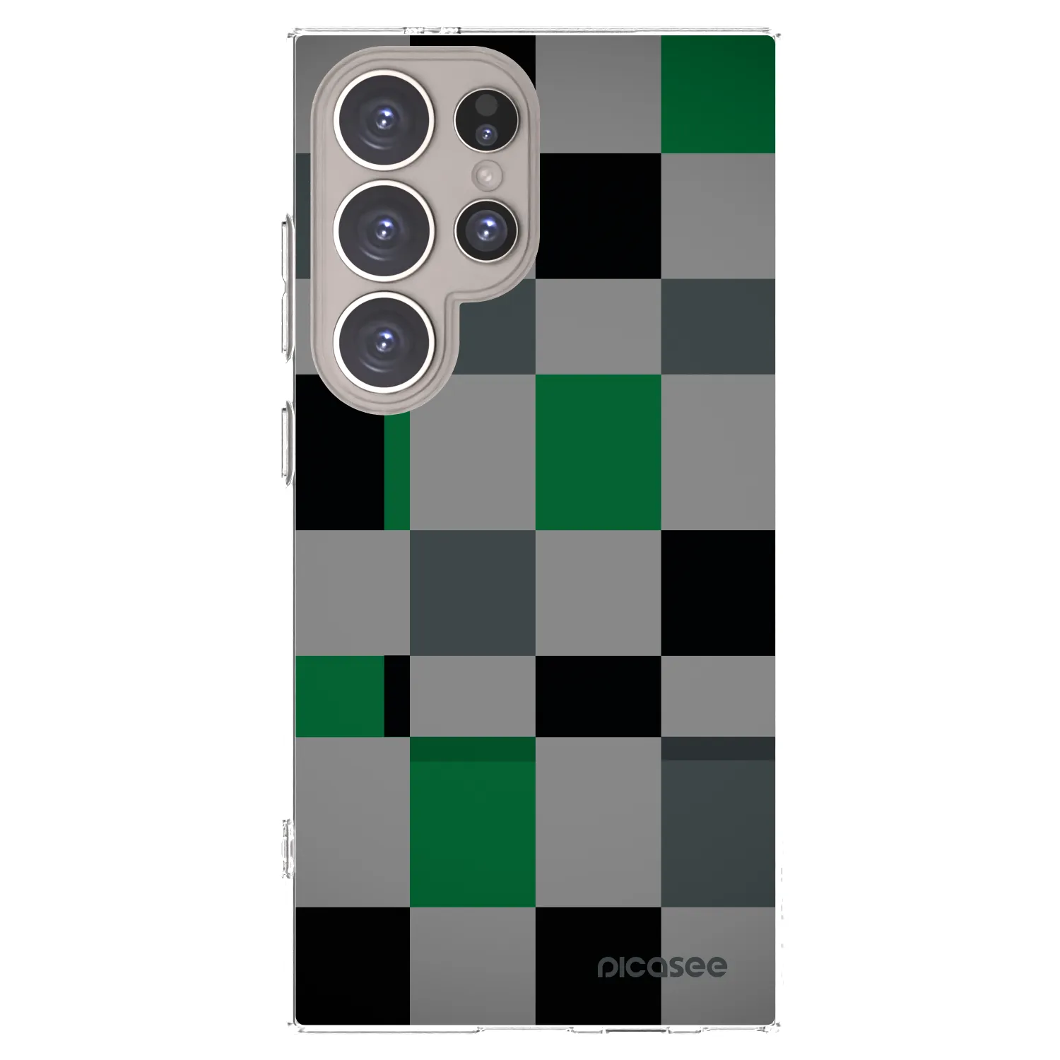 Picasee silikonový průhledný obal pro Samsung Galaxy S24 Ultra S928B 5G - Block Grid