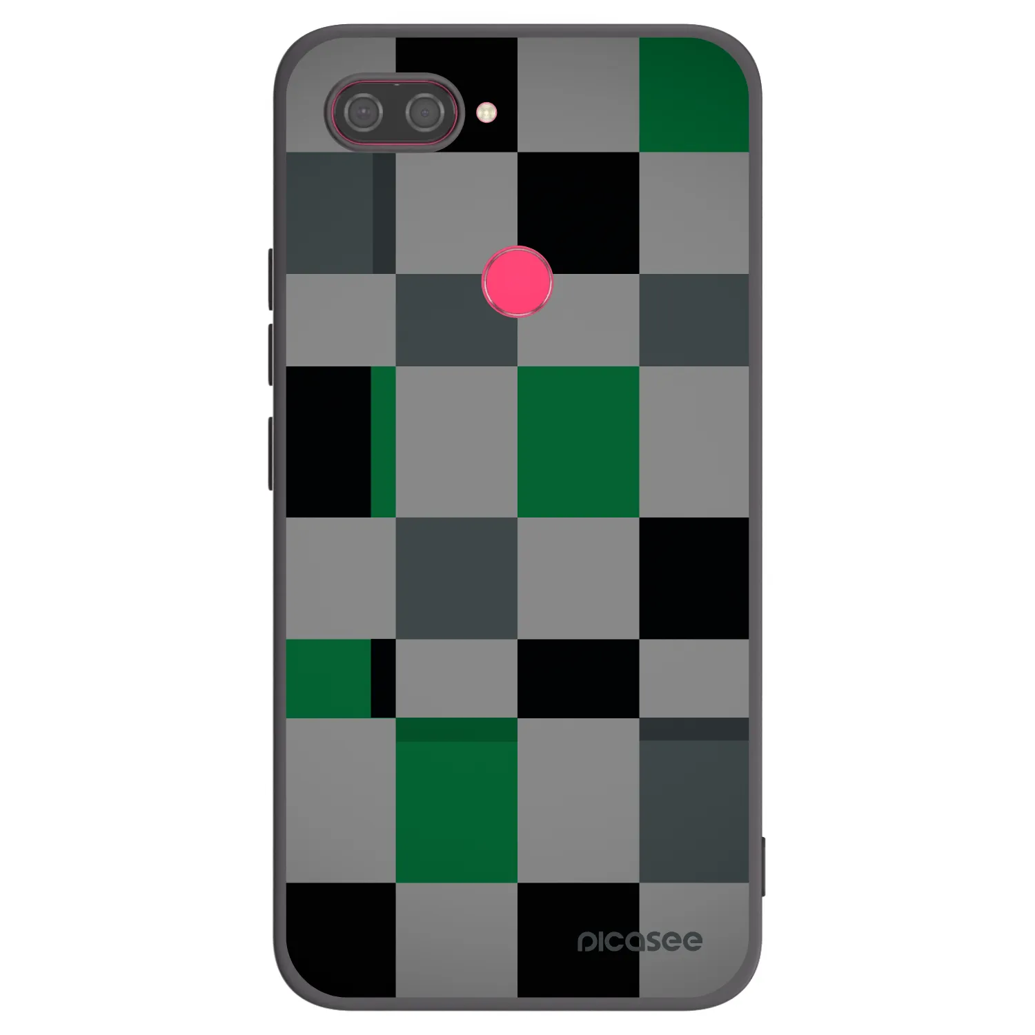 Picasee silikonový černý obal pro Xiaomi Mi 8 Lite - Block Grid