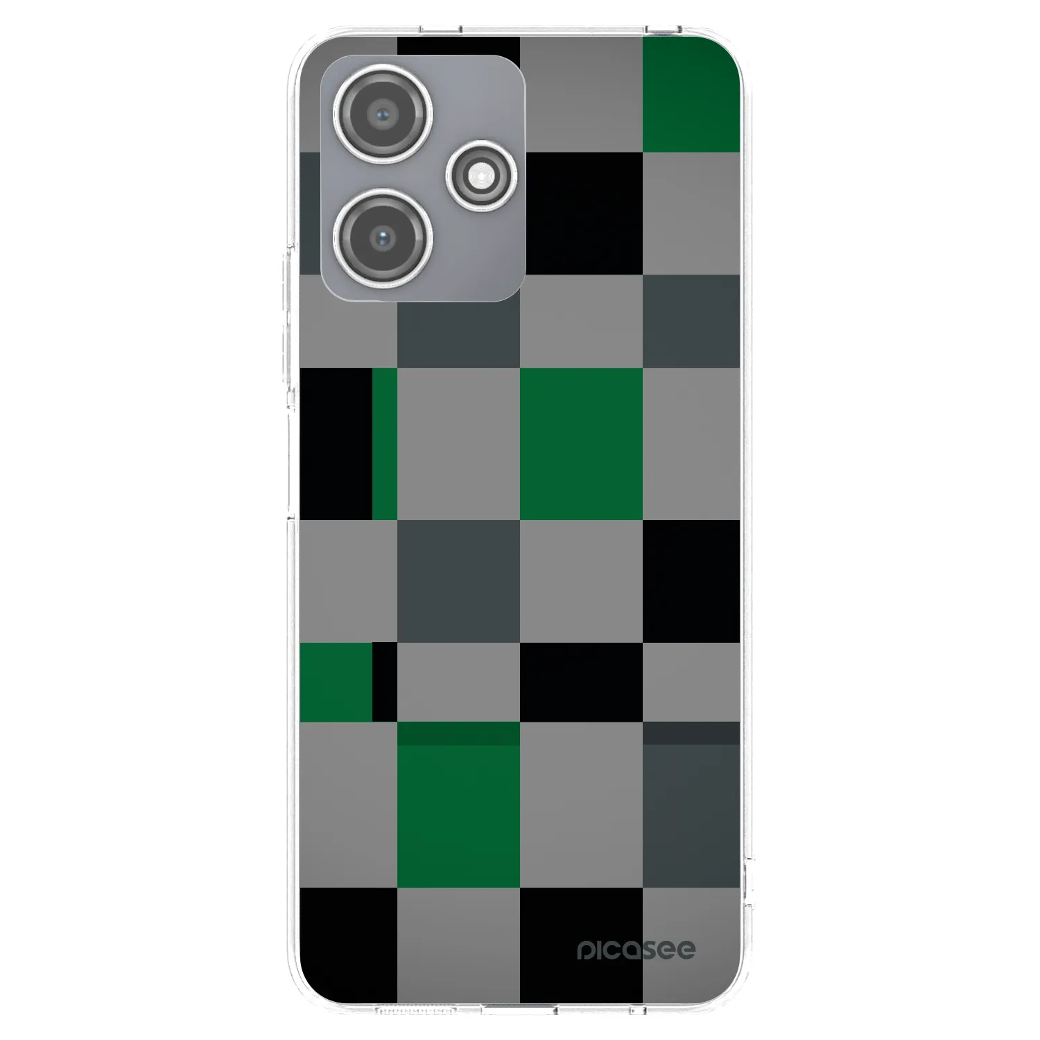 Picasee silikonový průhledný obal pro Xiaomi Redmi 12 5G - Block Grid