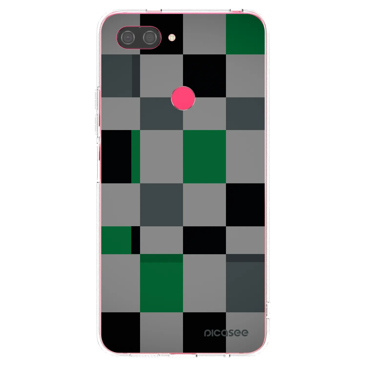 Picasee silikonový průhledný obal pro Xiaomi Mi 8 Lite - Block Grid