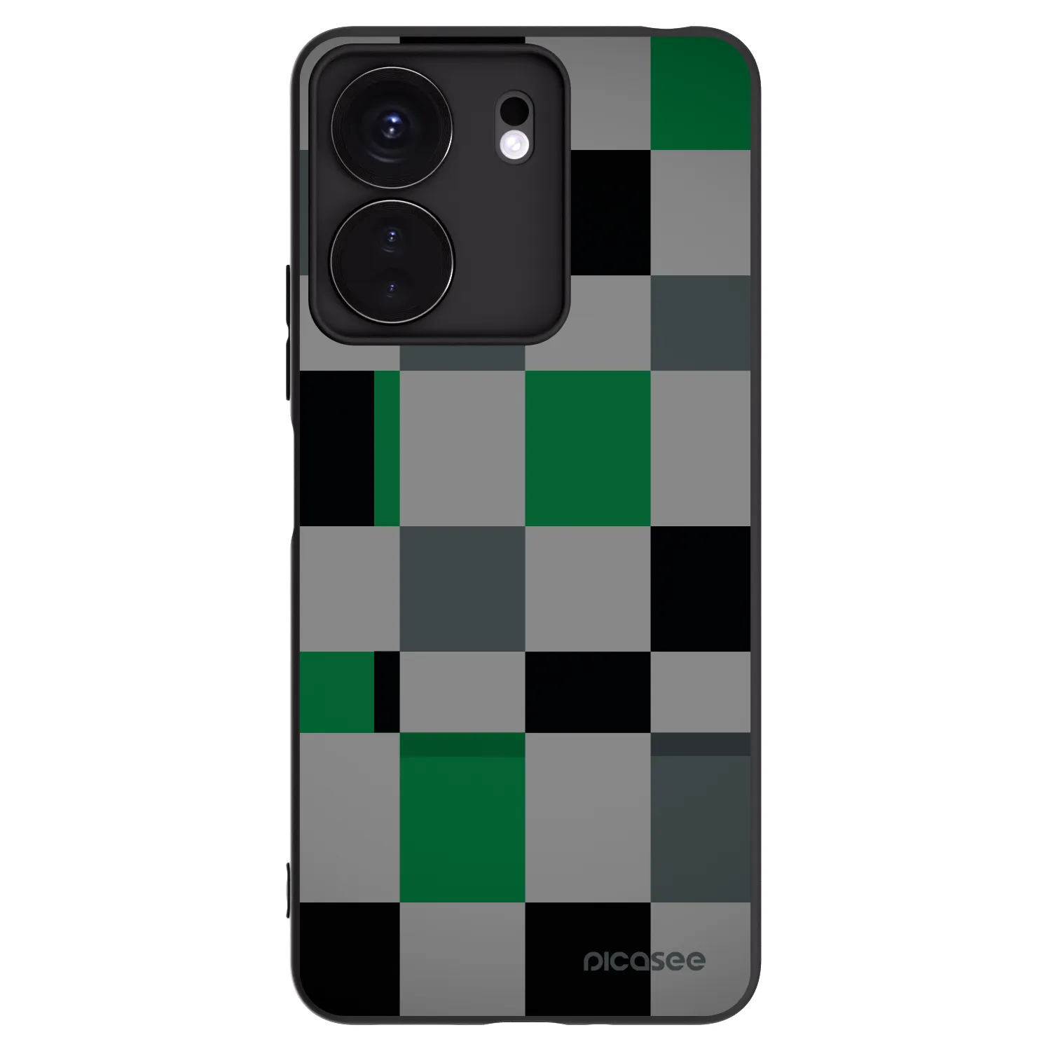 Picasee silikonový černý obal pro Xiaomi Redmi 13C 4G - Block Grid
