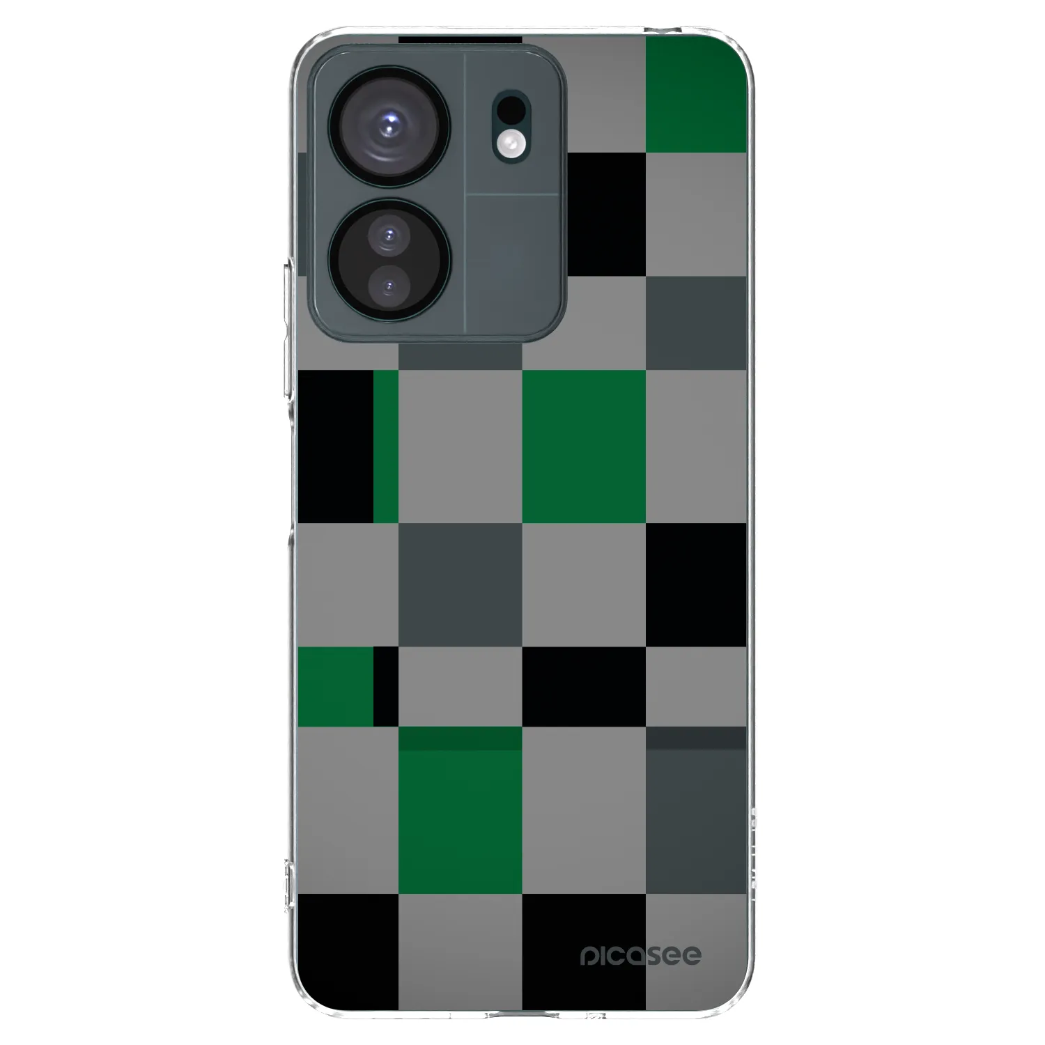 Picasee silikonový průhledný obal pro Xiaomi Redmi 13C 4G - Block Grid