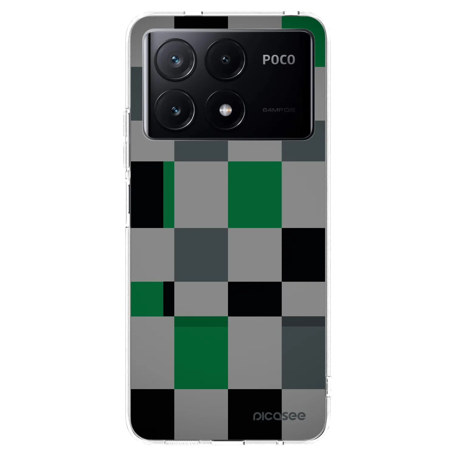 Picasee silikonový průhledný obal pro Xiaomi Poco X6 Pro - Block Grid