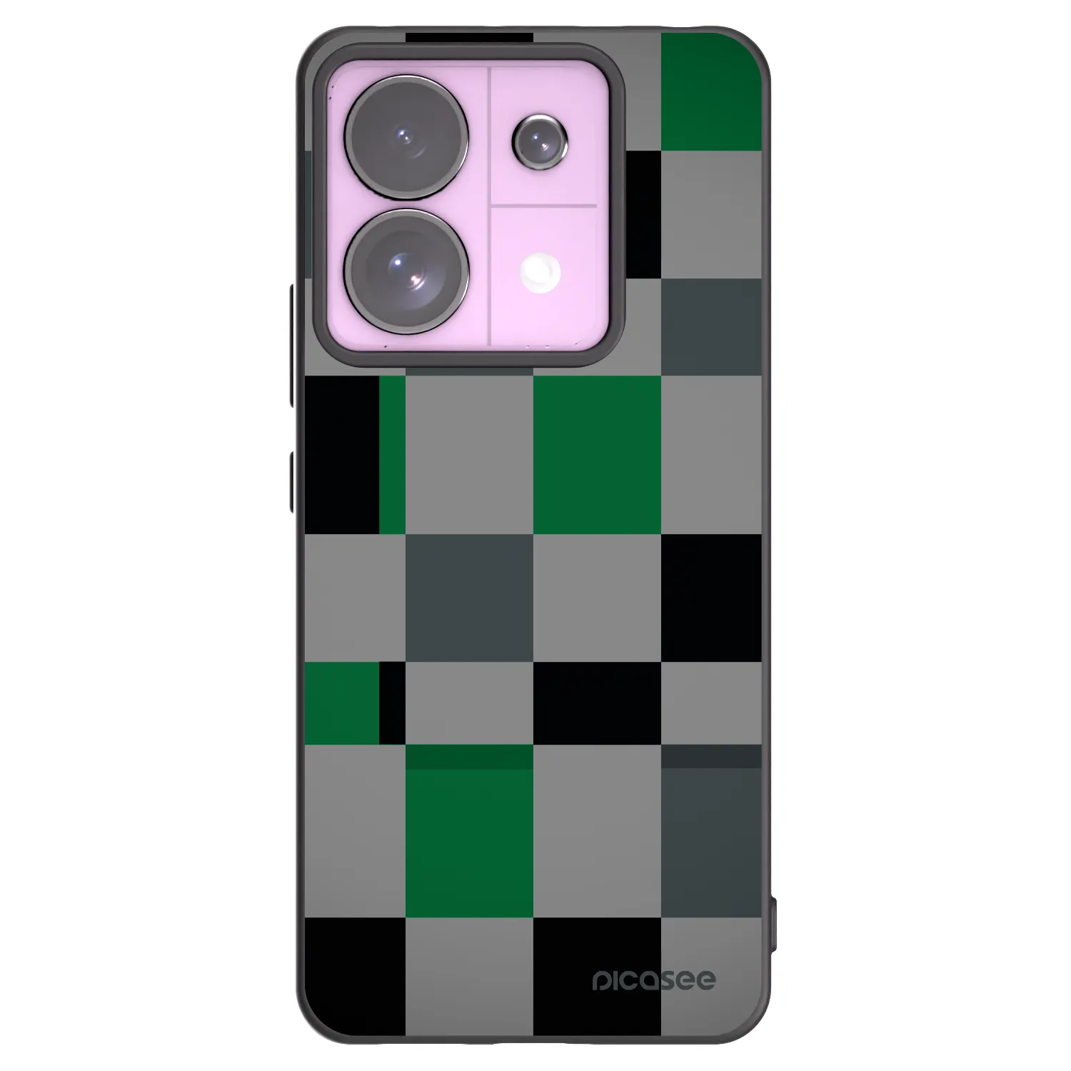 Picasee silikonový černý obal pro Xiaomi Redmi Note 13 Pro 5G - Block Grid