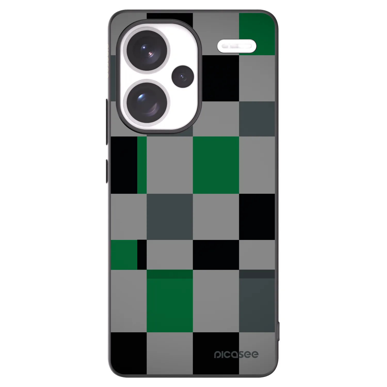 Picasee silikonový černý obal pro Xiaomi Redmi Note 13 Pro+ 5G - Block Grid