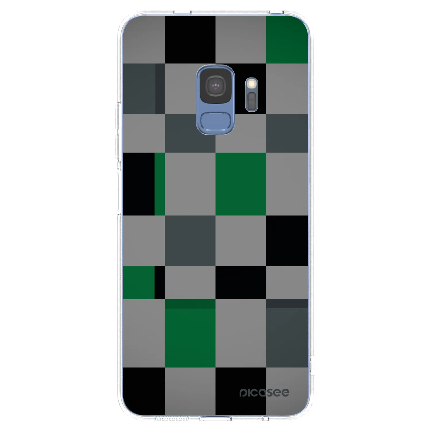 Picasee silikonový průhledný obal pro Samsung Galaxy S9 G960F - Block Grid